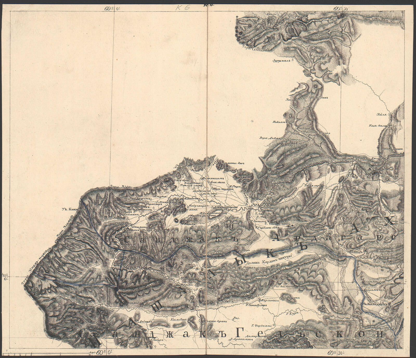 Подробная карта Кавказского края (1838 г.)