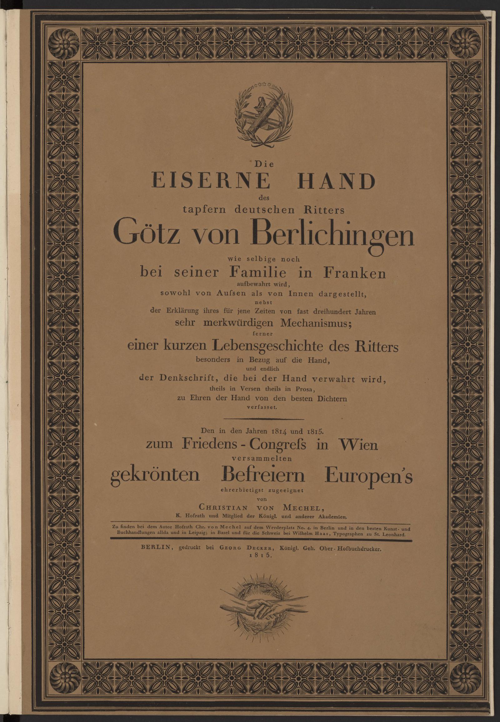 Изображение книги Железная  рука  храброго  немецкого рыцаря Гётца  фон Берлихингена