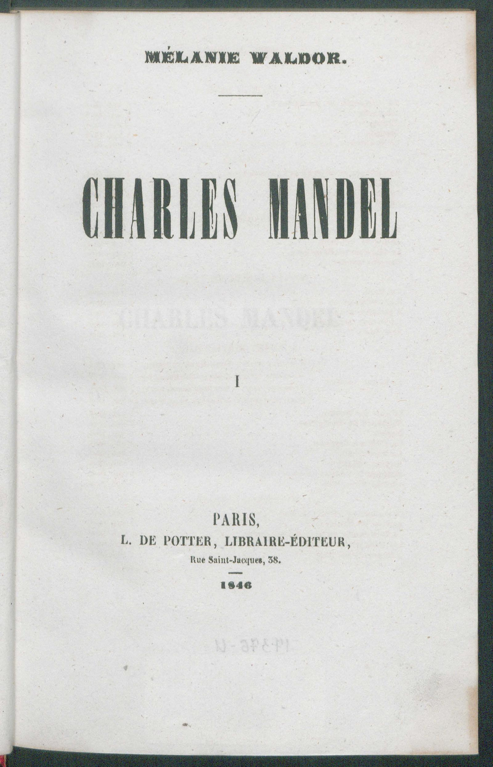 Изображение книги Шарль Мандель. Т. 1