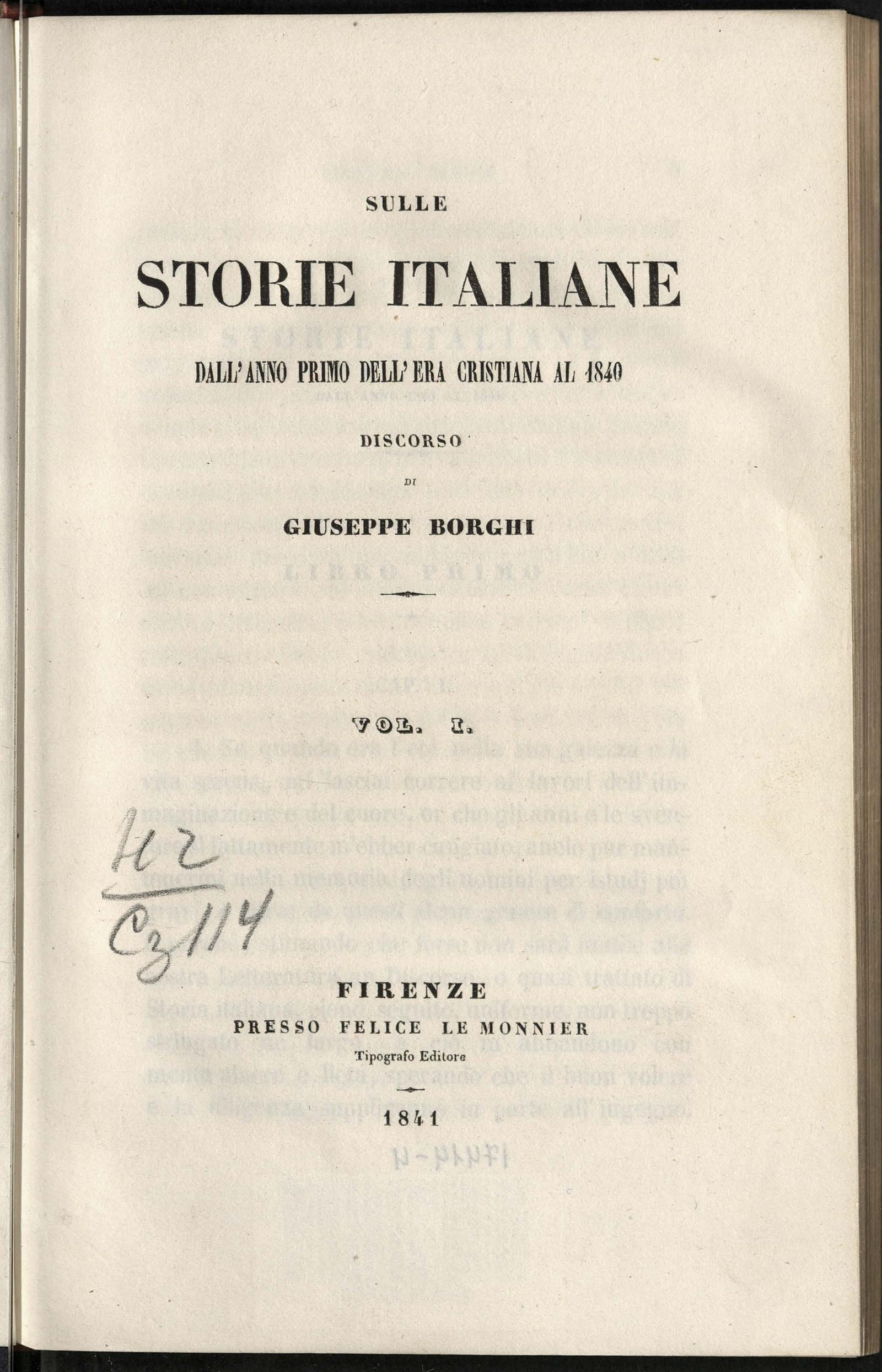 Изображение О итальянских событиях с первого года христианской эры до года 1840. Т. 1