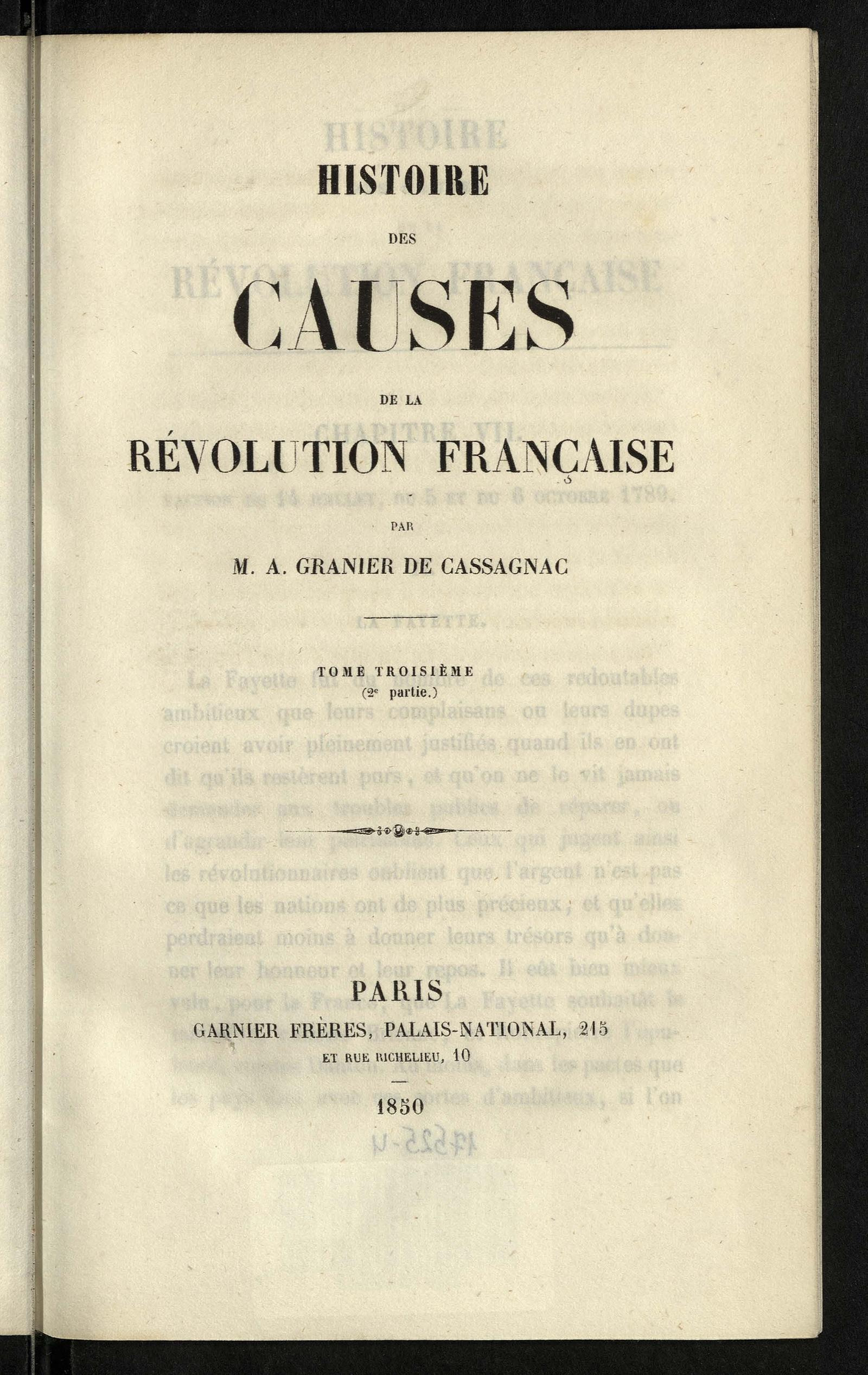 Изображение История причин Французской революции. T. 3, Ч. 2