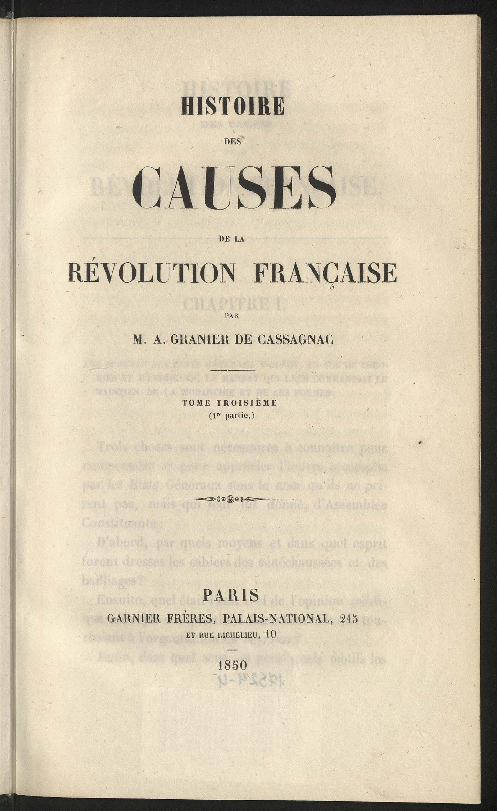 Изображение История причин Французской революции. Т. 3, Ч. 1