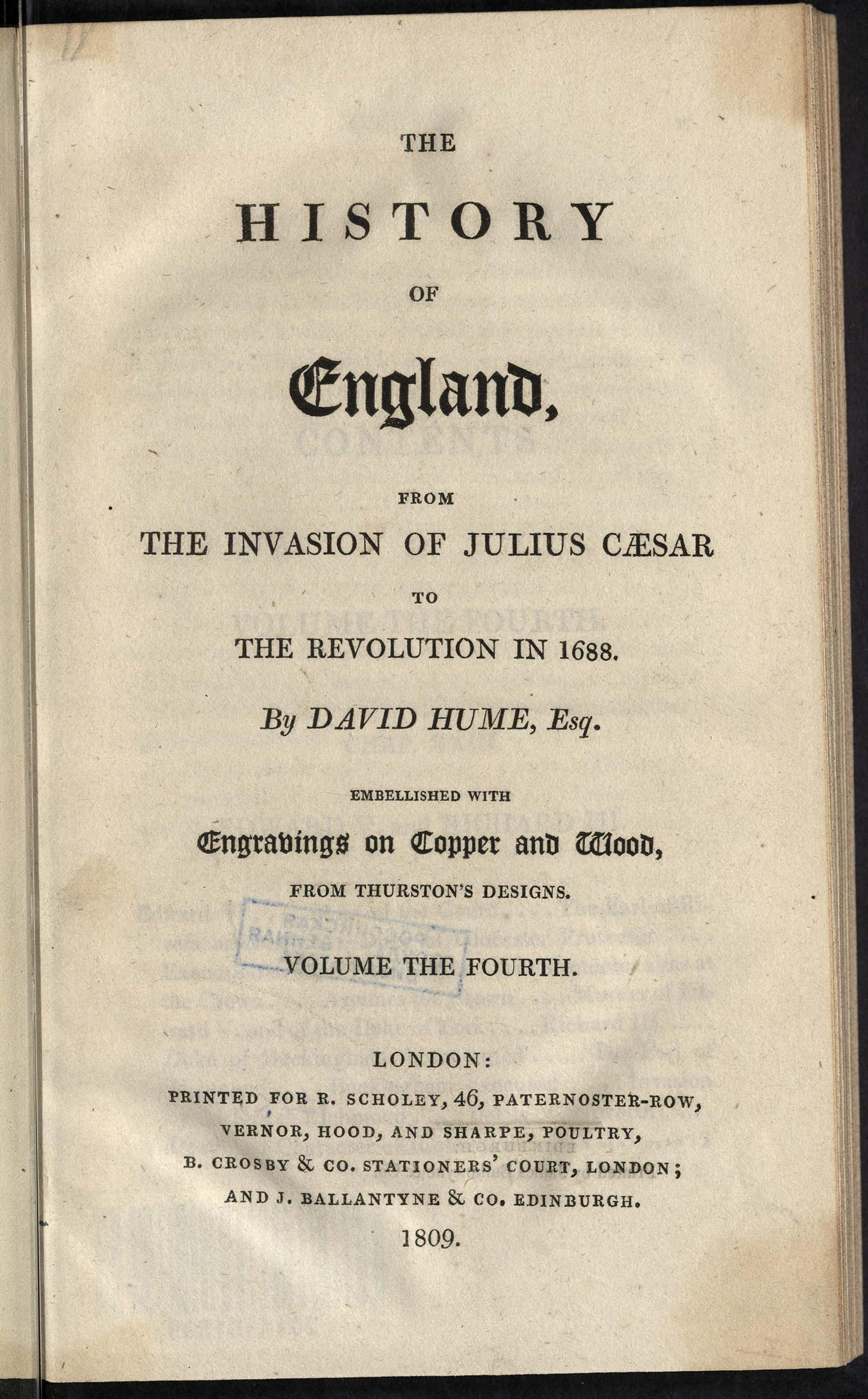 Изображение История Англии, от вторжения Юлия Цезаря до революции 1688 года. Т. 4