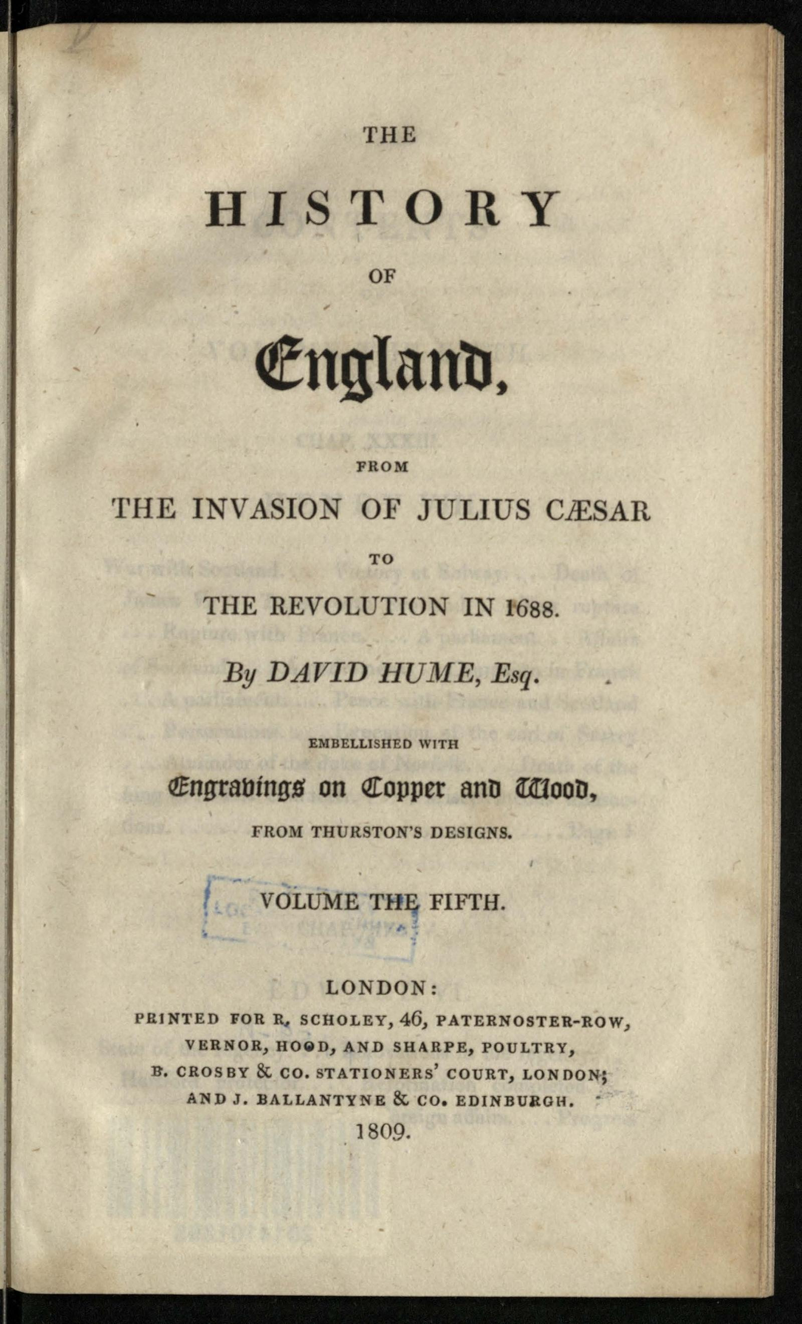 Изображение книги История Англии, от вторжения Юлия Цезаря до революции 1688 года. Т. 5