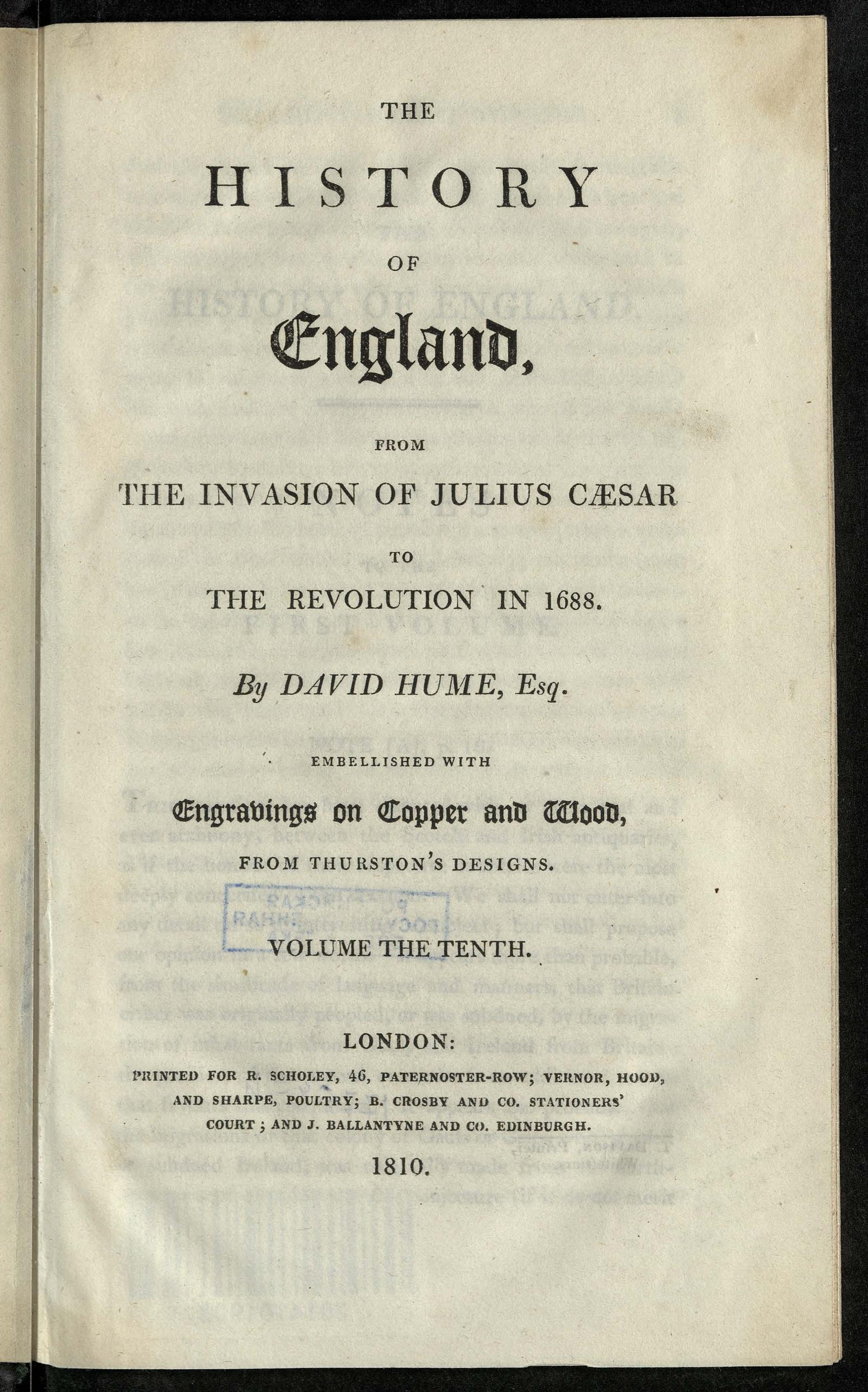 Изображение книги История Англии, от вторжения Юлия Цезаря до революции 1688 года. Т. 10