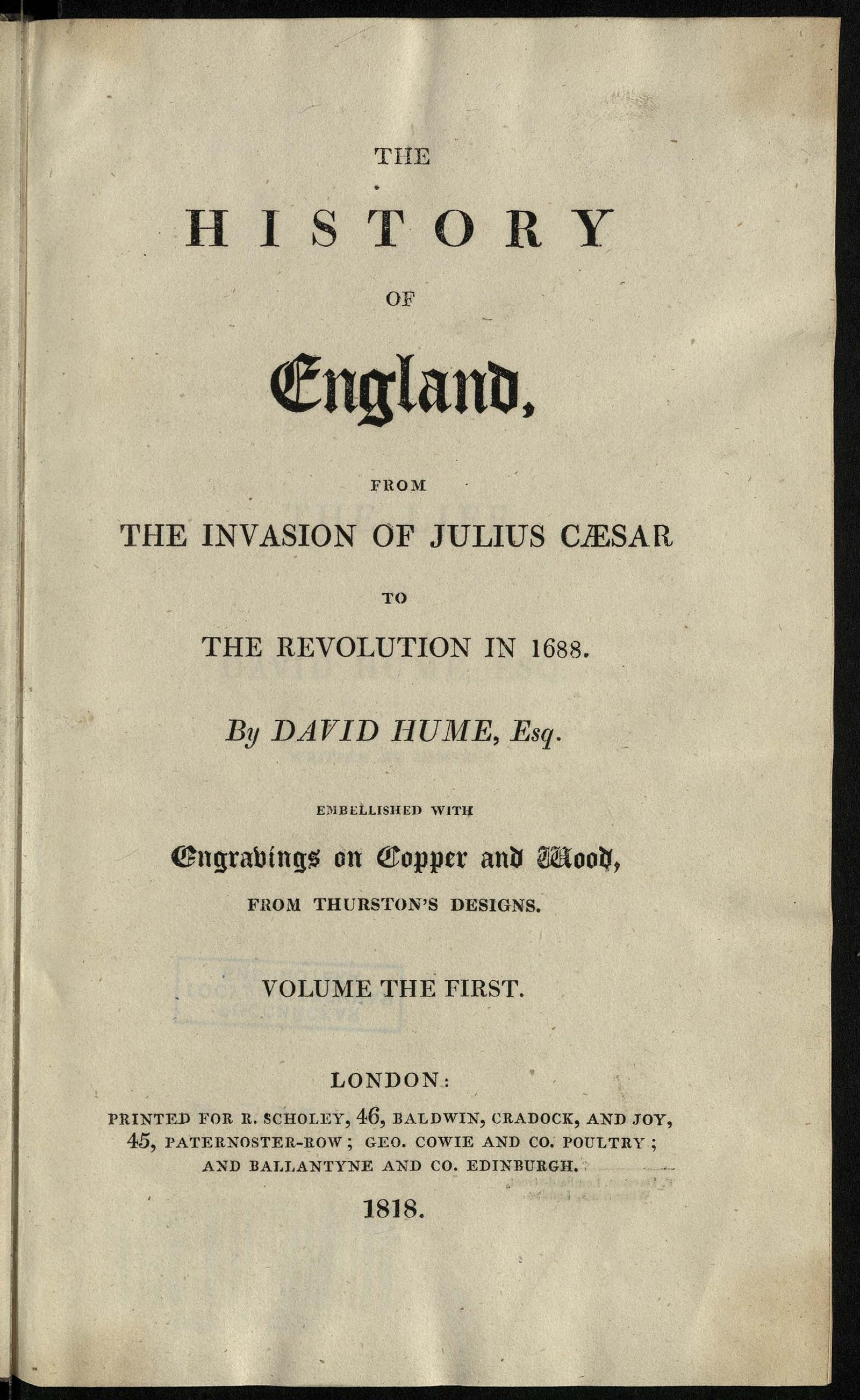 Изображение История Англии, от вторжения Юлия Цезаря до революции 1688 года. Т. 1