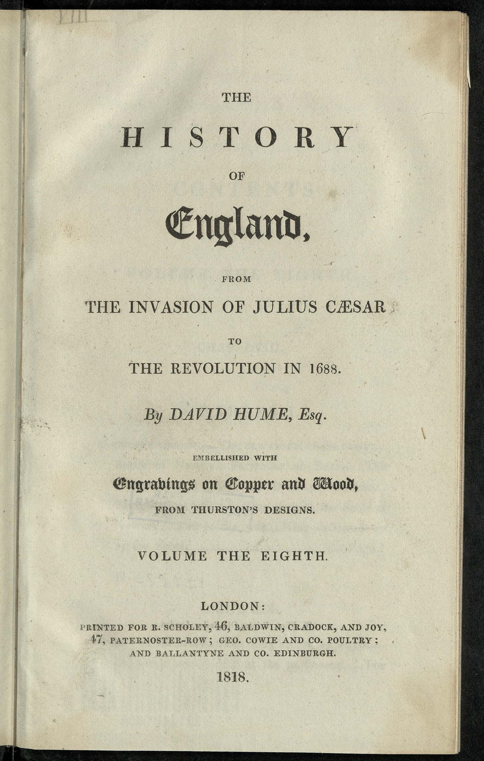 Изображение История Англии, от вторжения Юлия Цезаря до революции 1688 года. Т. 8