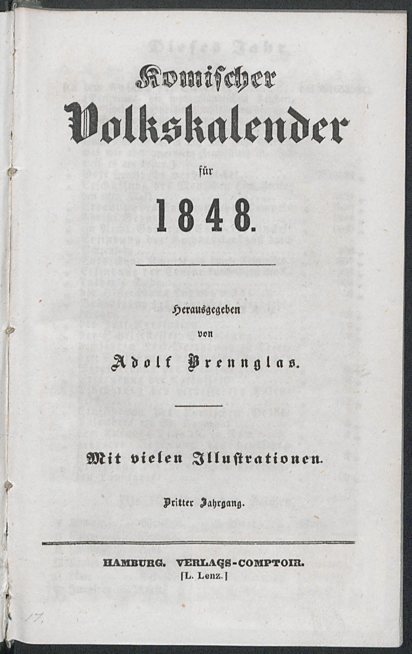 Изображение книги Комический народный календарь на 1848 г.