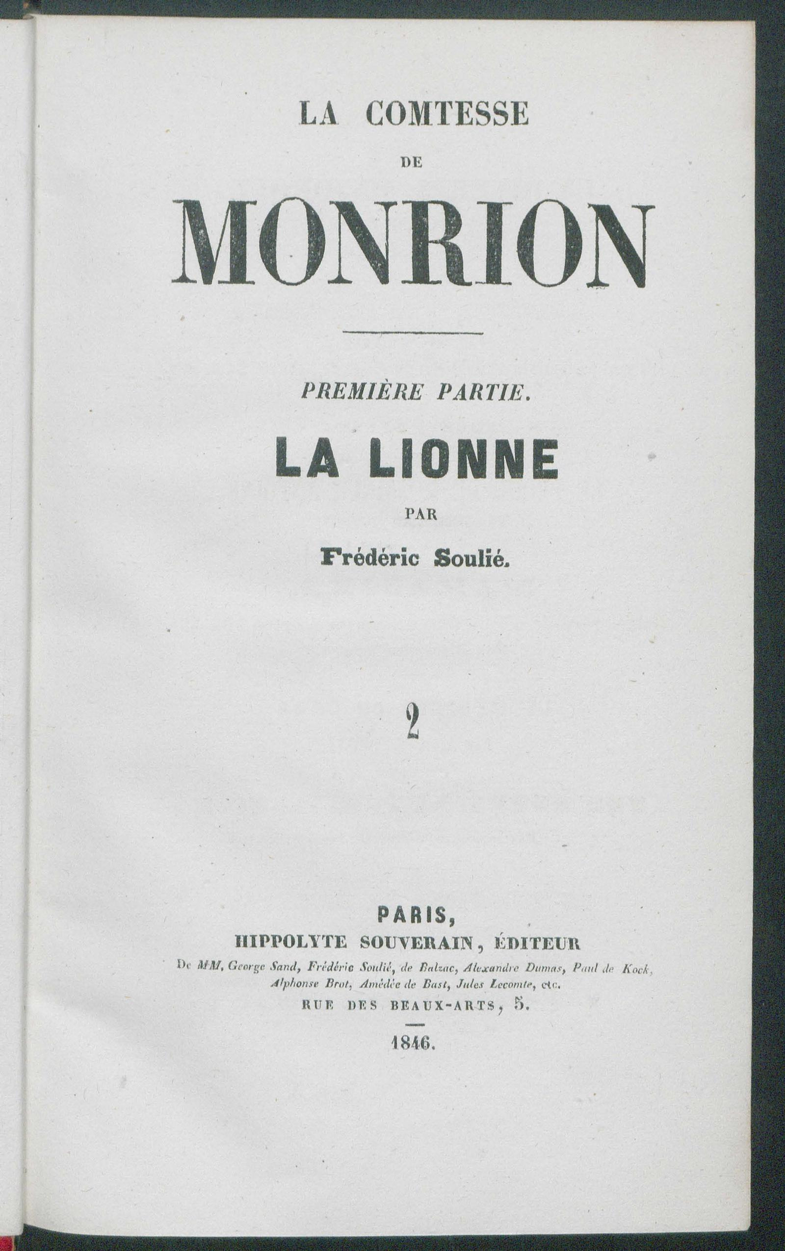 Изображение книги Графиня де Монрион. Ч.1, 2