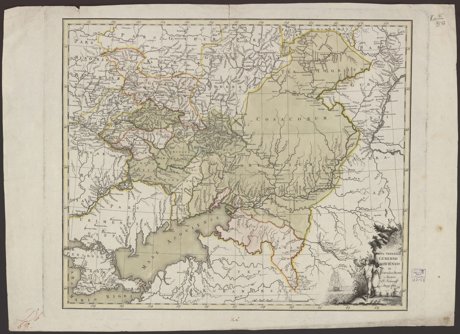Изображение книги Mappa Generalis Gubernii Asowiensis  in Circulos divisi