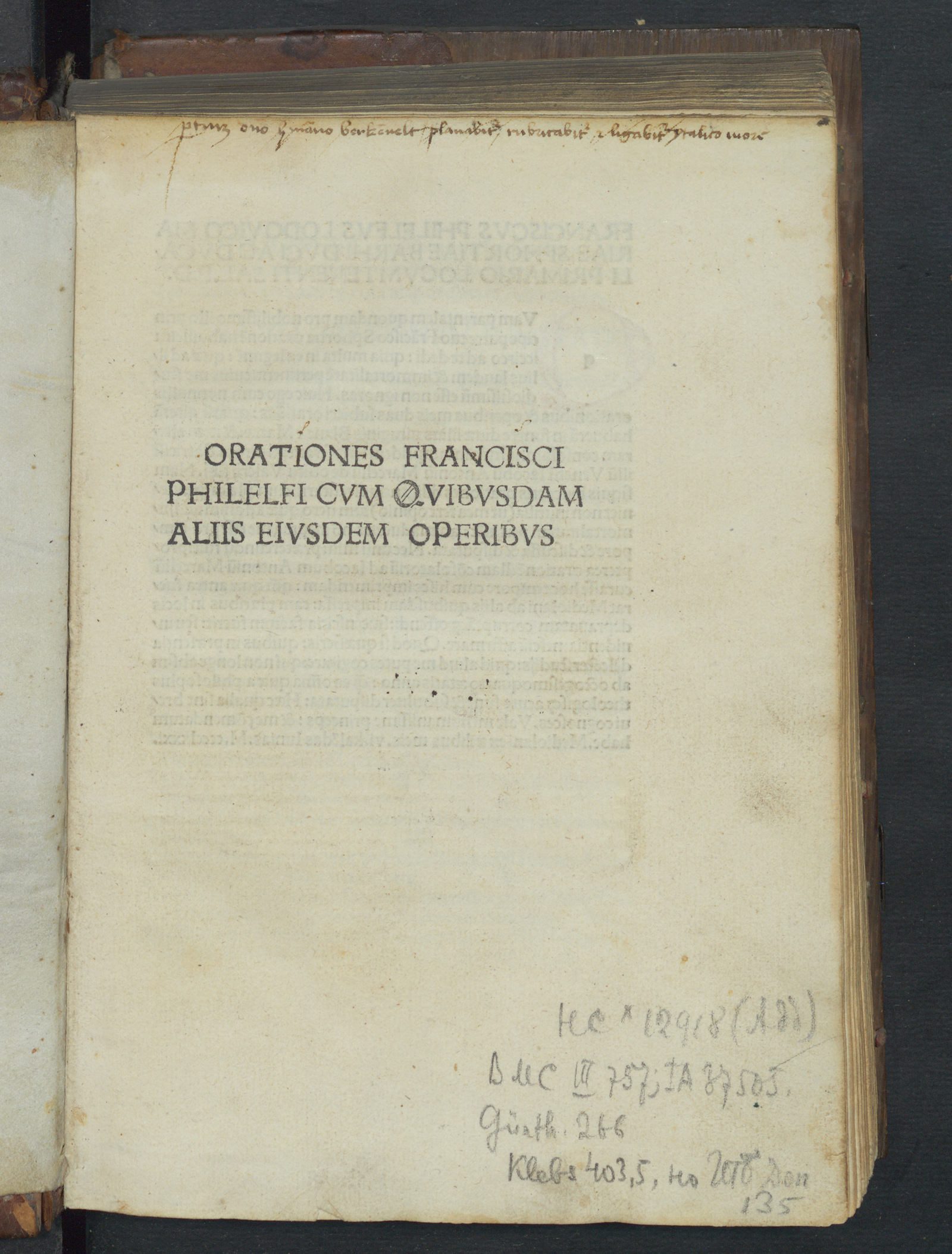 Изображение книги Orationes et nonnulla alia opera
