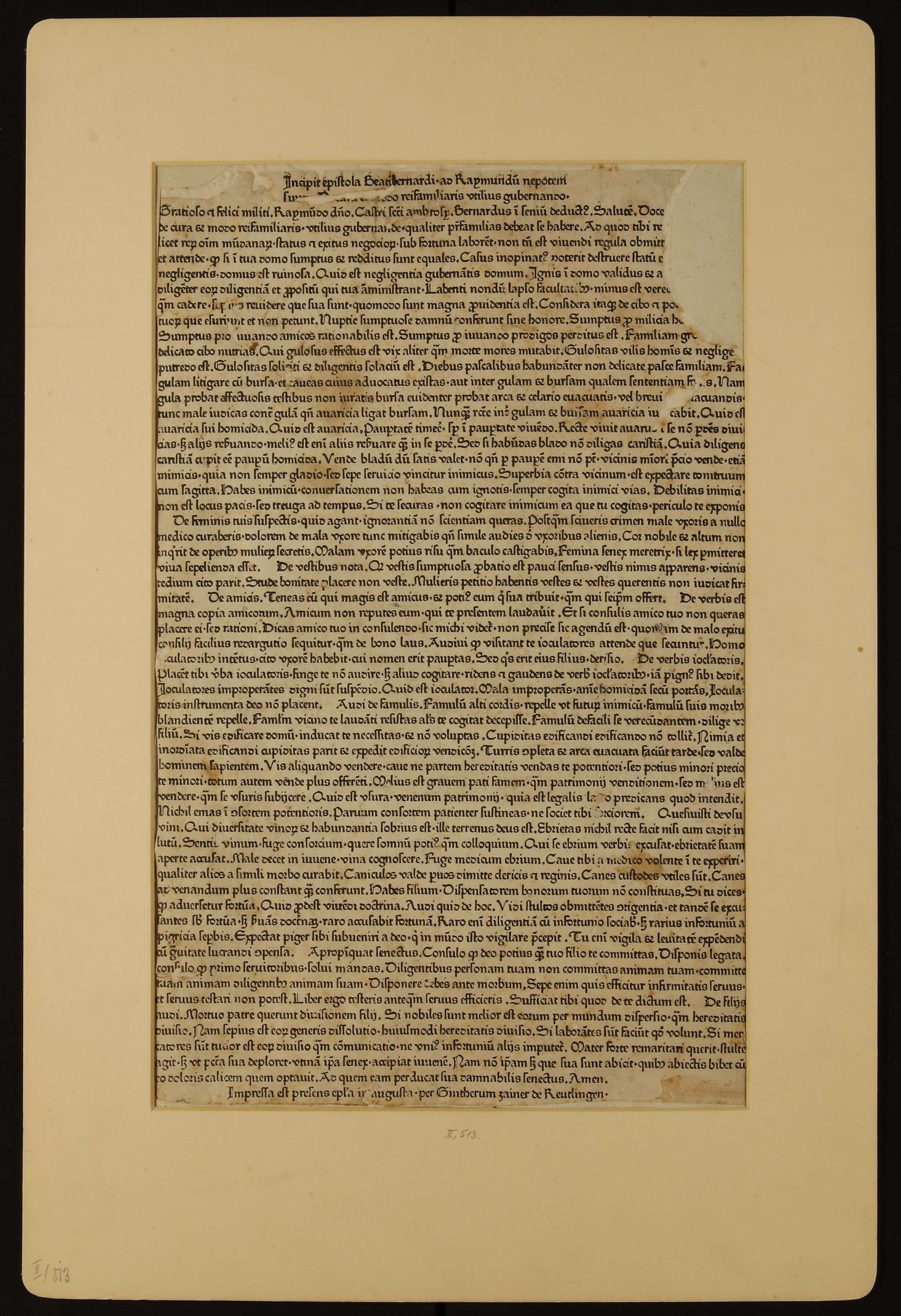 Изображение книги Epistola de gubernatione rei familiaris