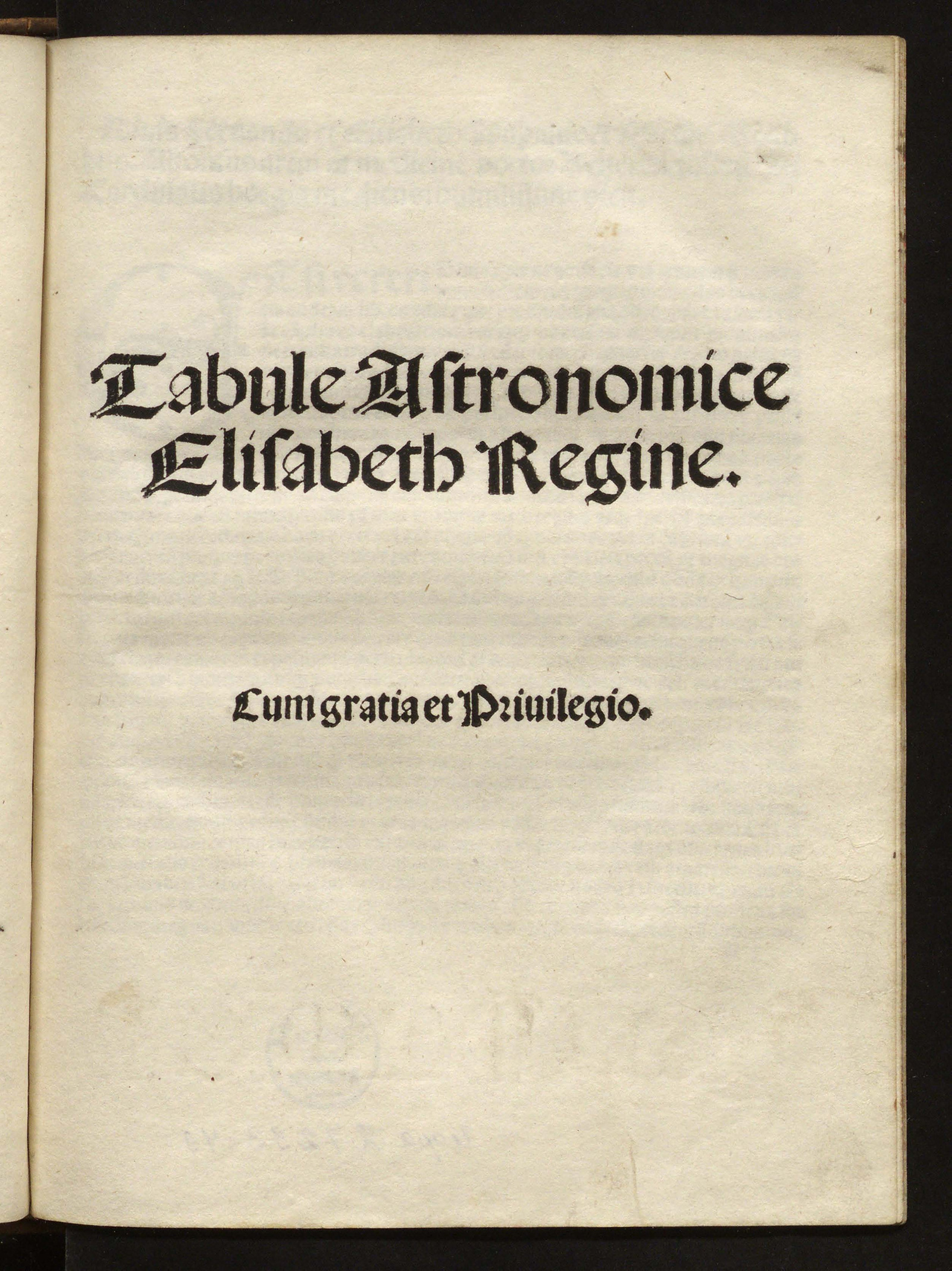 Изображение Tabule astronomice Elisabeth Regine