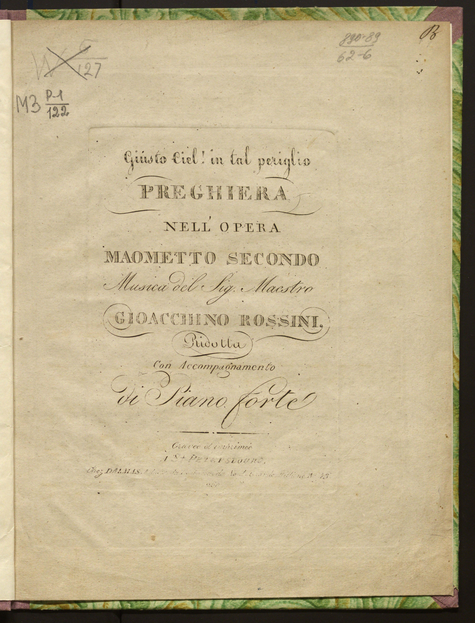 Изображение книги Giusto Ciel! In tal periglio: Preghiera nell’ opera «Maometto Secondo»