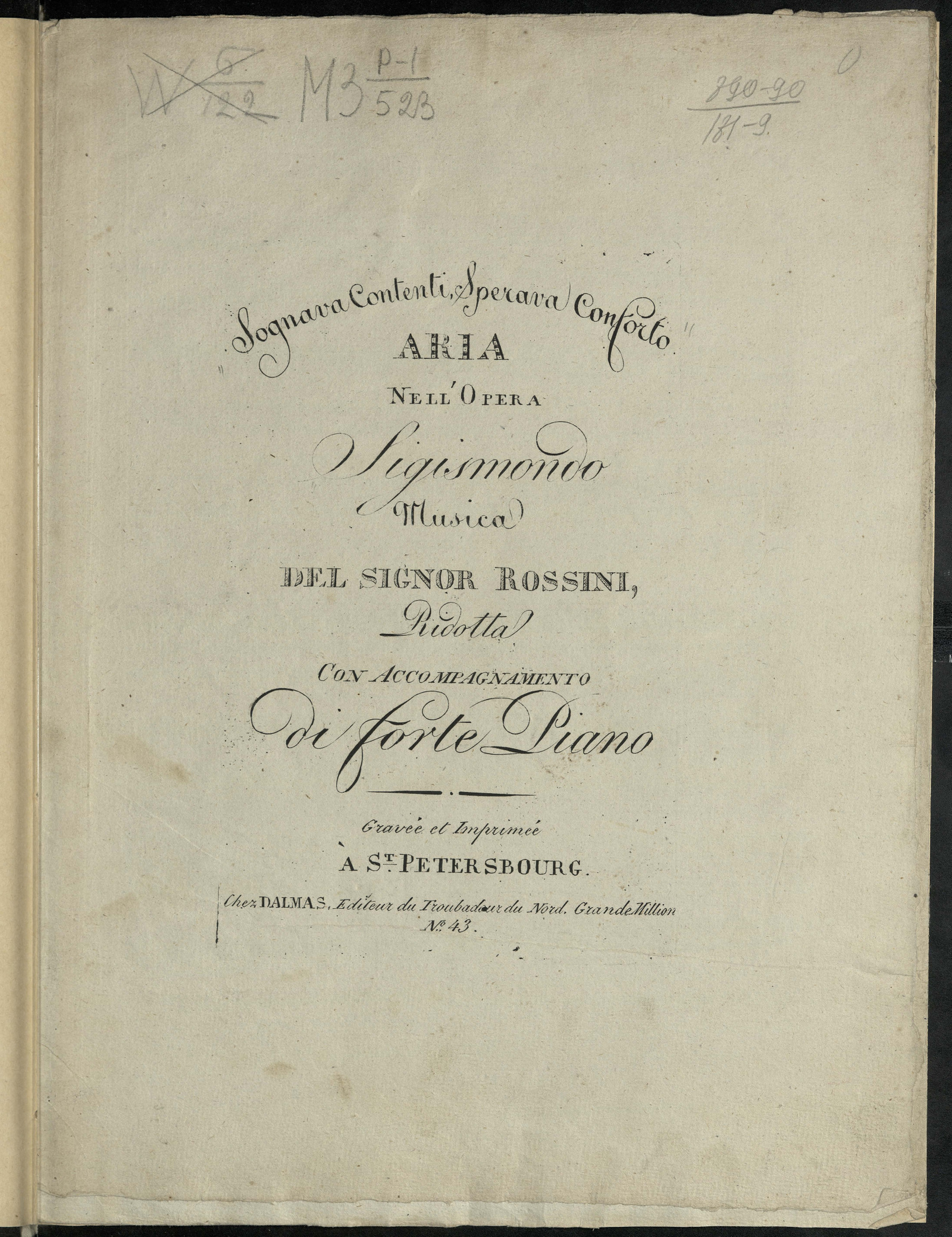 Изображение Sognava contenti, sperava conforto: Aria nell’ opera «Sigismondo»