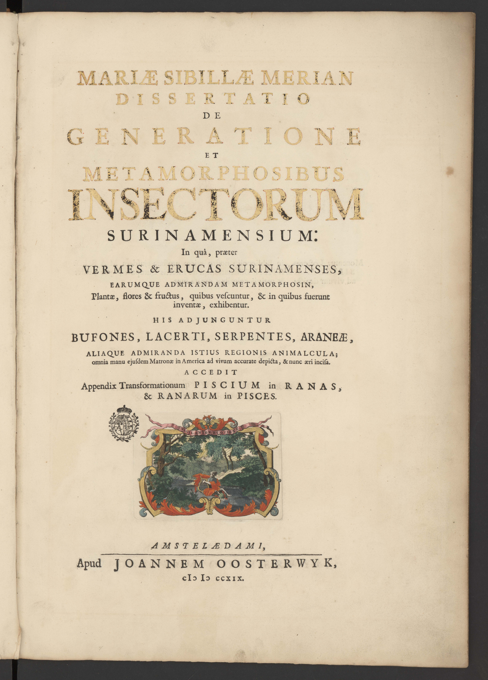 Изображение Mariæ Sybillæ Merian Dissertatio de generatione et metamorphosibus insectorum surinamensium