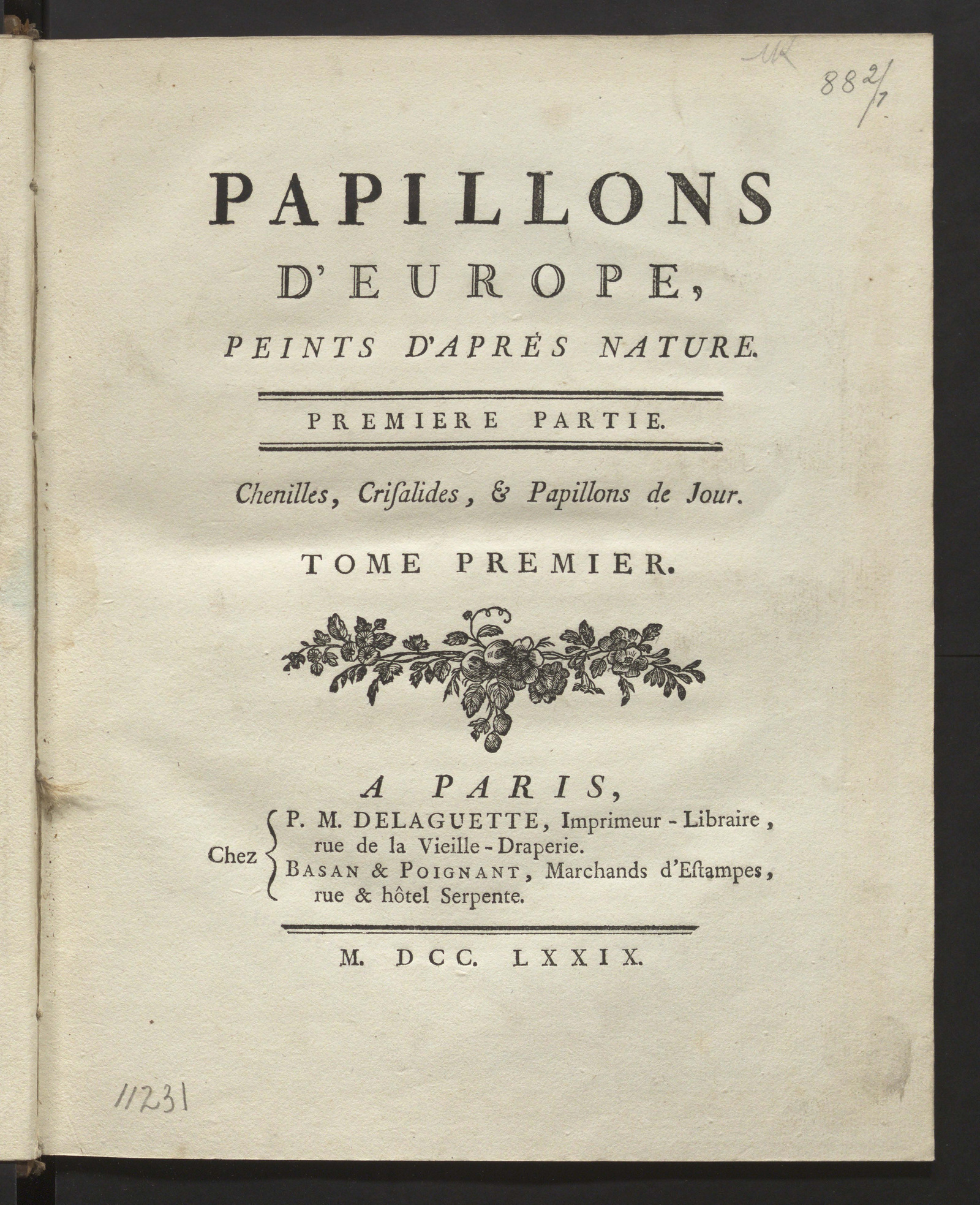 Изображение Papillons d'Europe, peints d'après nature. Т. 1 Ч. 1