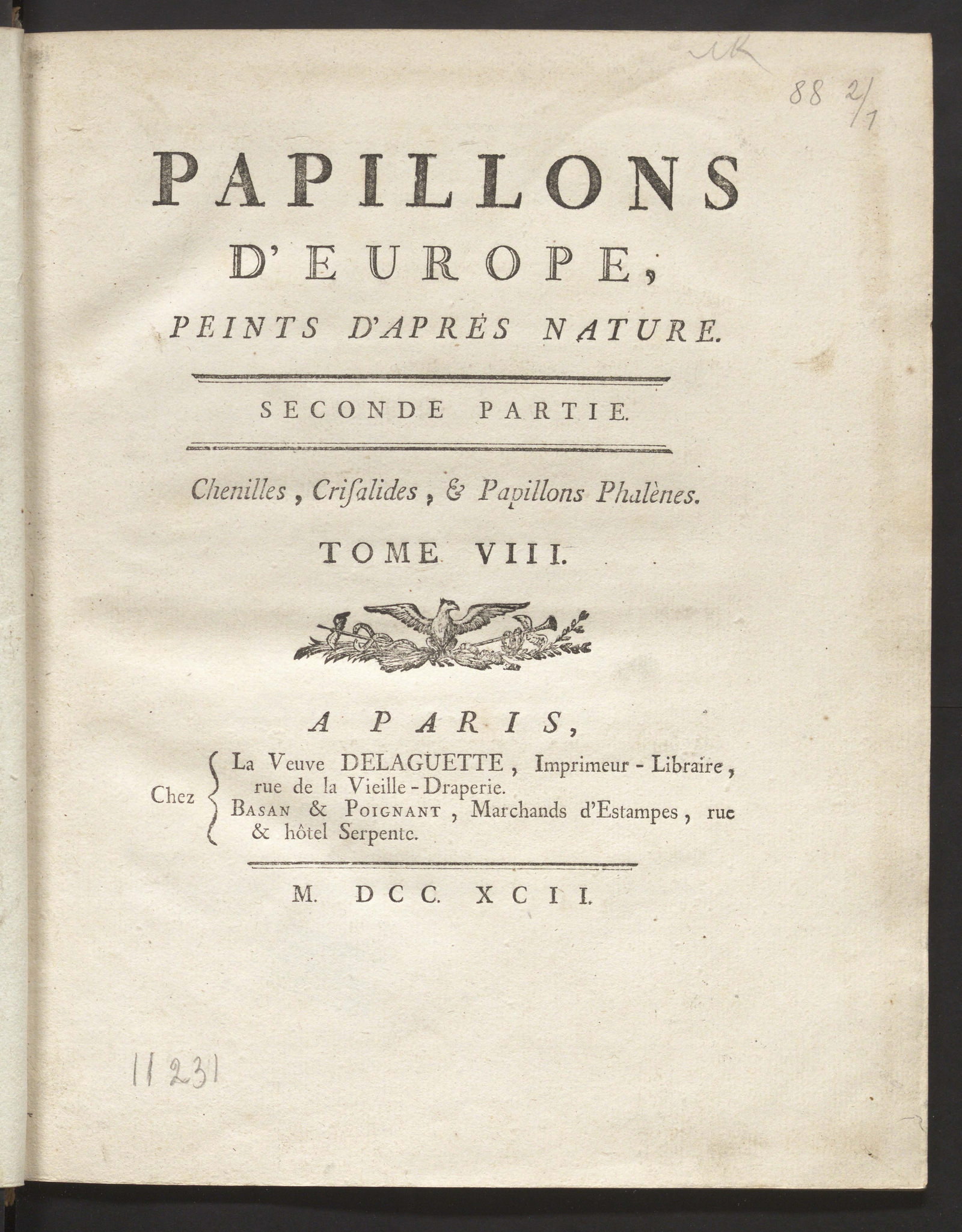 Изображение Papillons d'Europe, peints d'après nature. Т. 8 Ч. 2