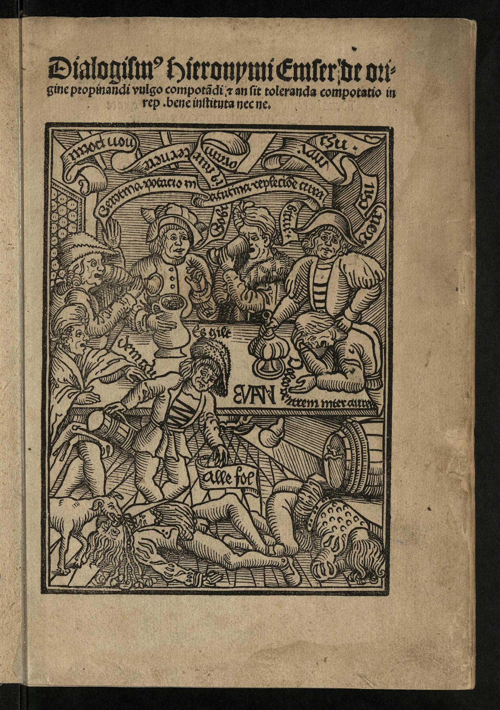 Изображение Dialogismus Hieronymi Emser de origine propinandi vulgo compotandi: et an sit toleranda compotatio in rep. bene instituta nec ne