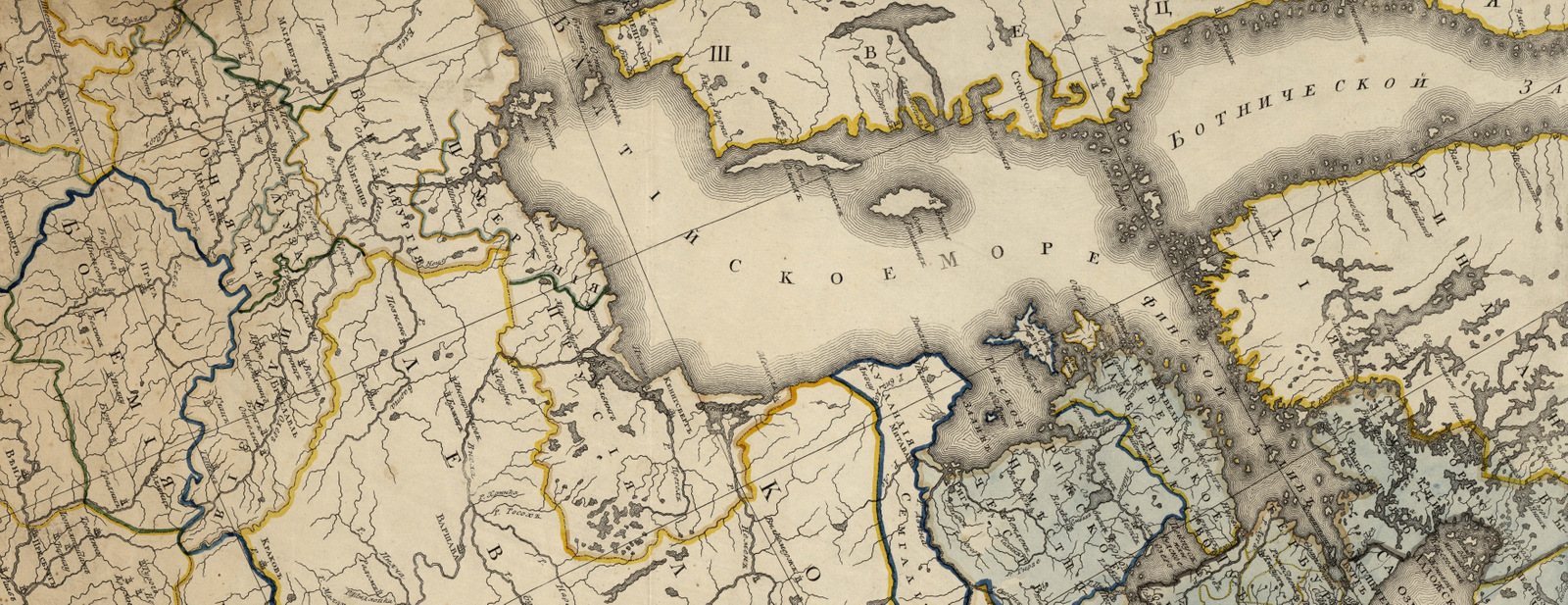Фоновое изображение Генеральная Карта Российской Империи с разделением на новоучрежденные Губернии и Уезды