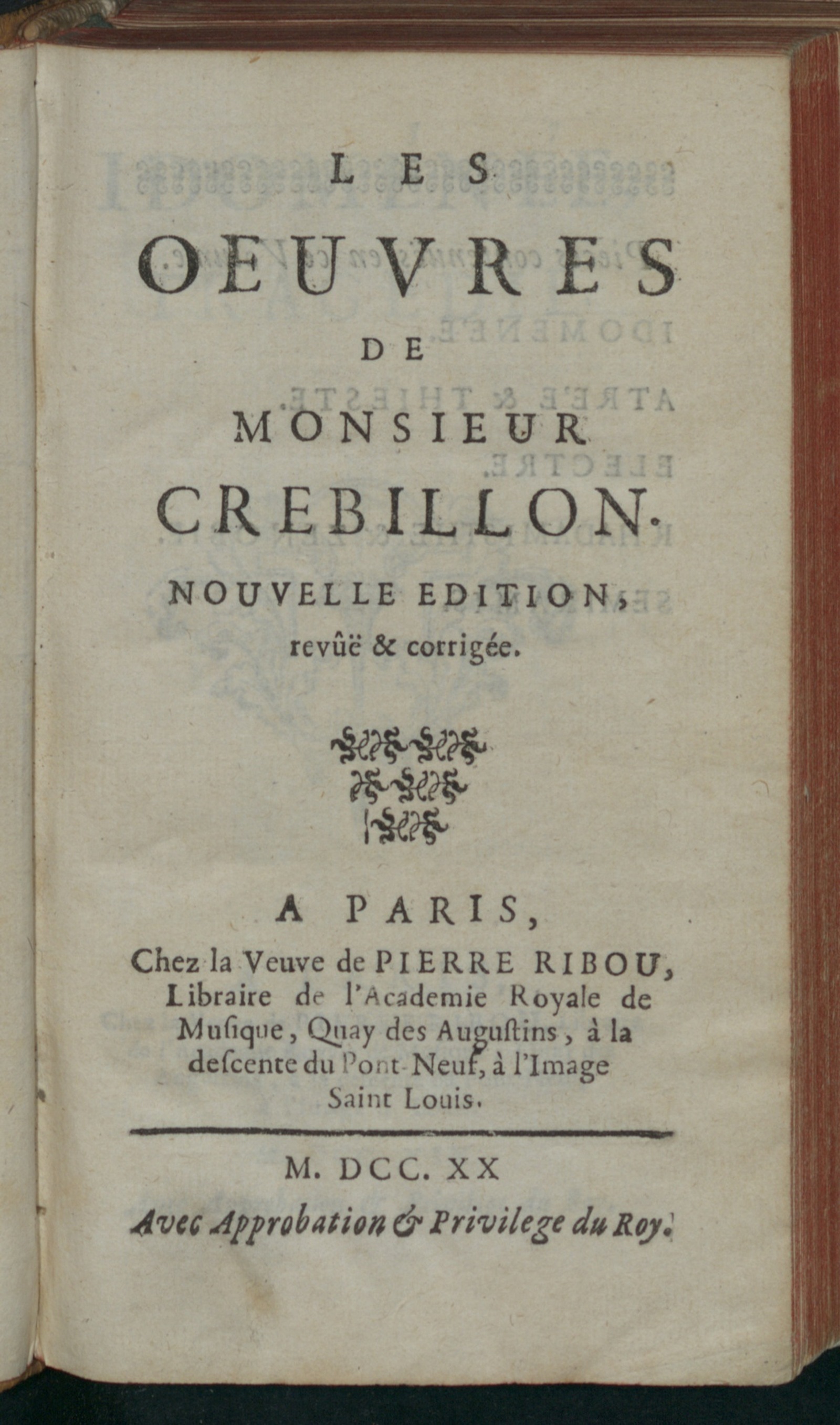 Изображение книги Les Oeuvres de Monsieur Crebillon