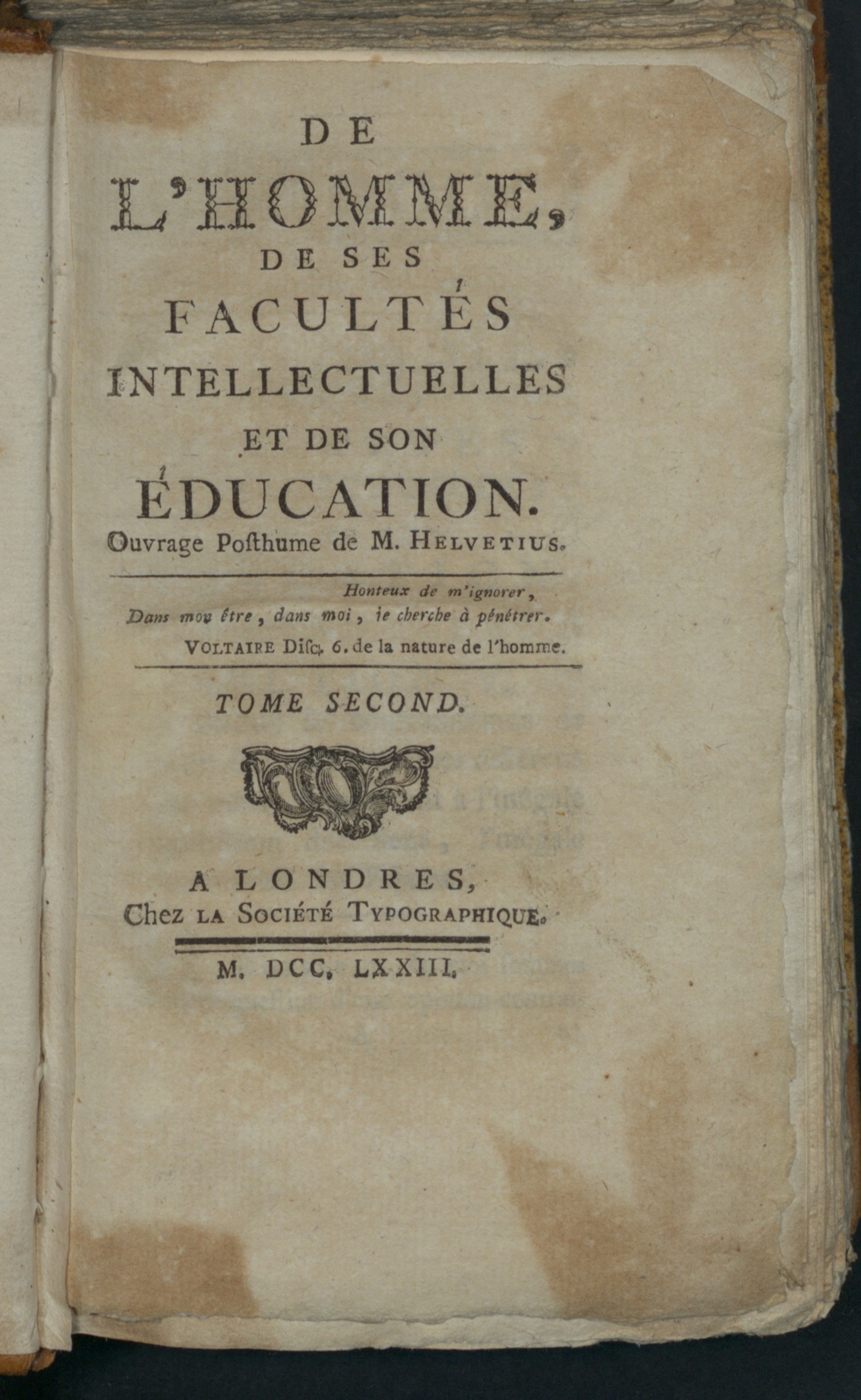 Изображение книги De l'homme, de ses facultés intellectuelles et de son éducation. T. 2