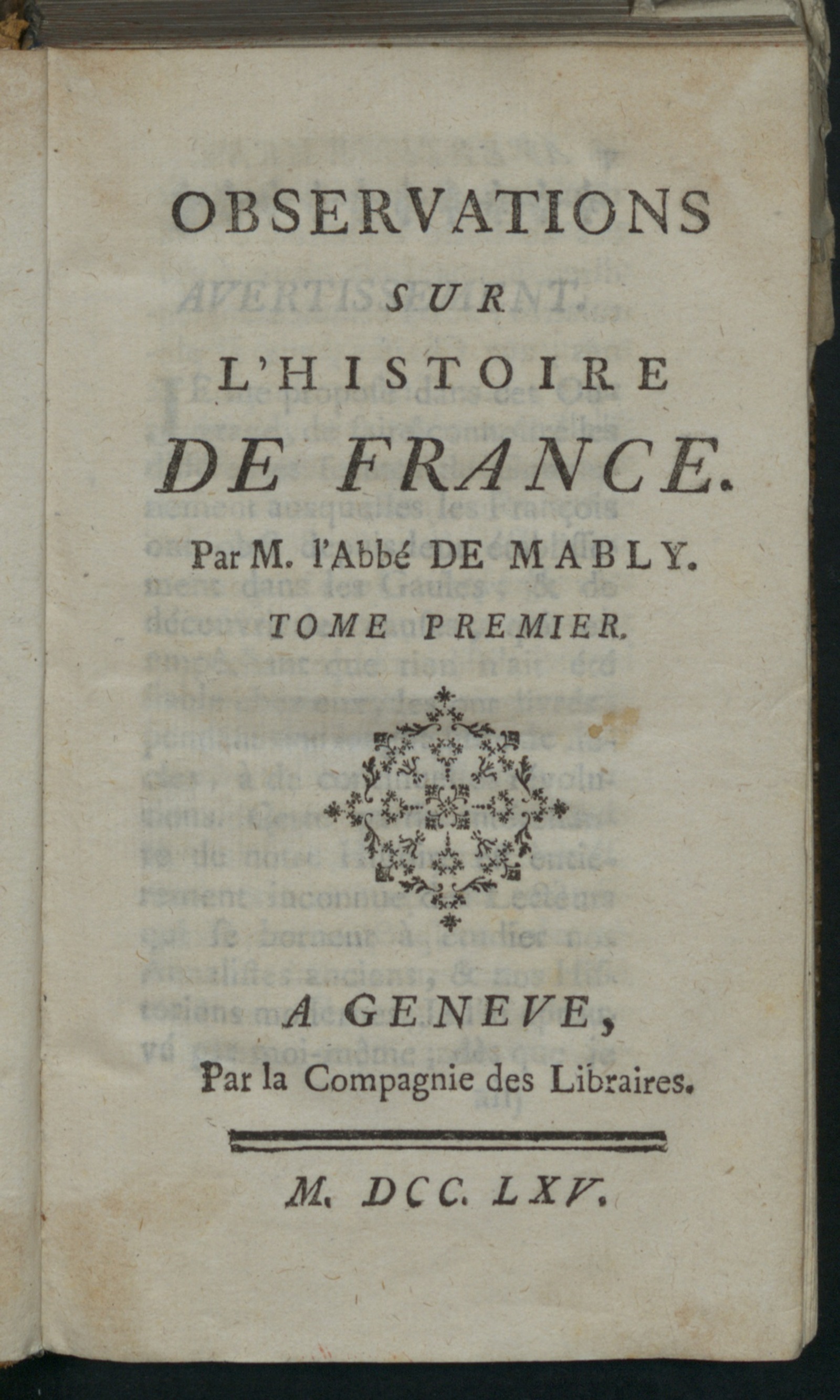 Изображение Observations sur l'histoire de France. Т. 1