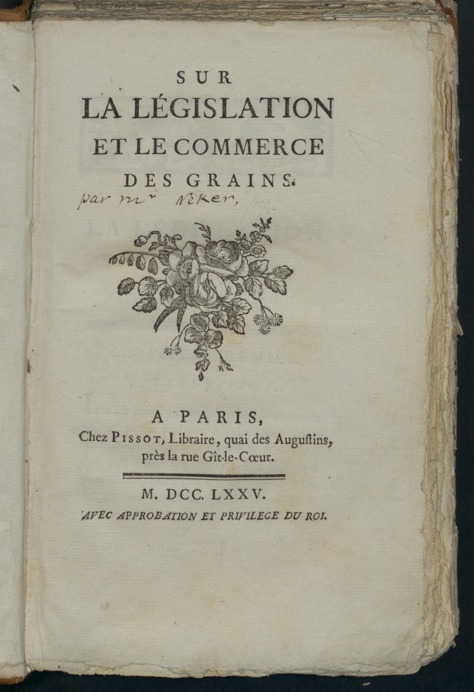 Изображение Sur la législation et le commerce des grains