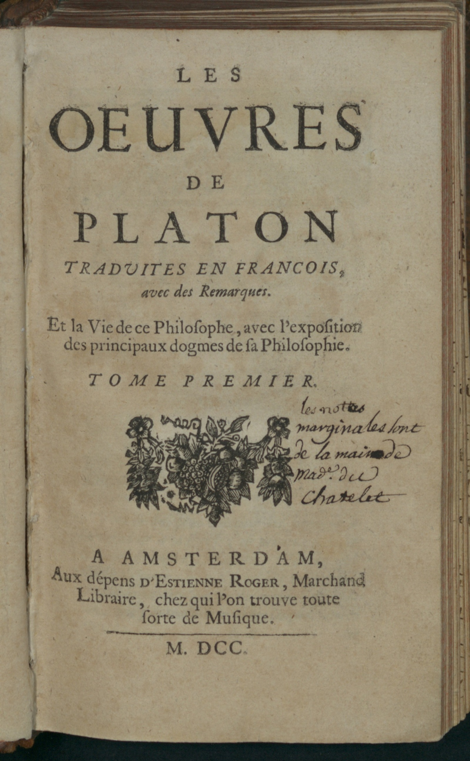 Les Oeuvres de Platon. T. 1 - Plato | НЭБ Книжные памятники