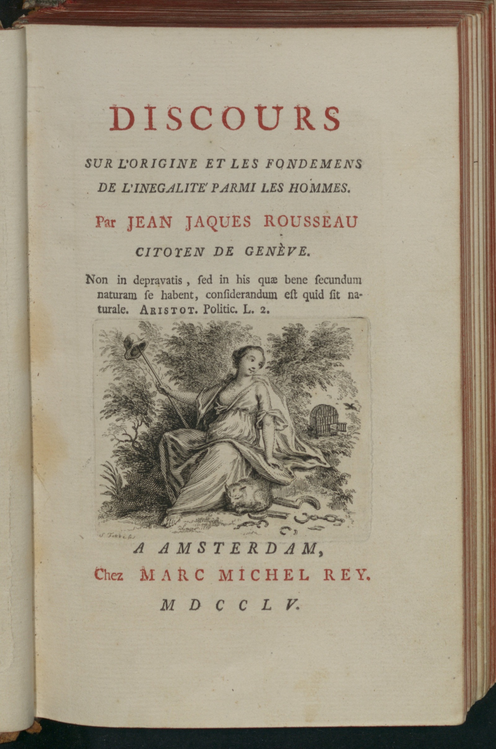 Изображение Discours sur l'origine et les fondemens de l'inegalité parmi les hommes.