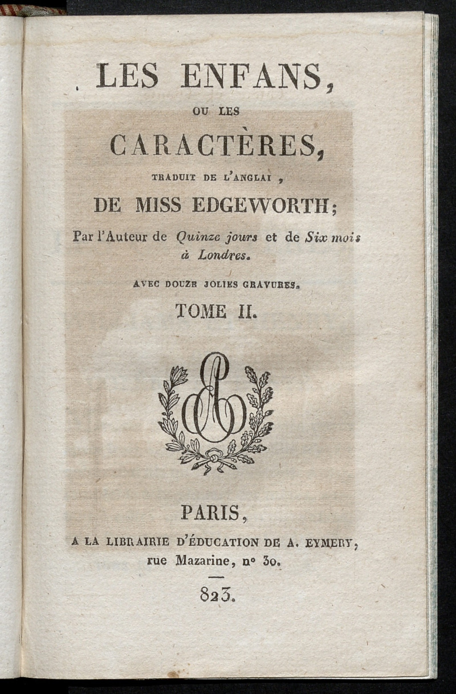 Изображение книги Les Enfans, ou les caractères...Т. 2