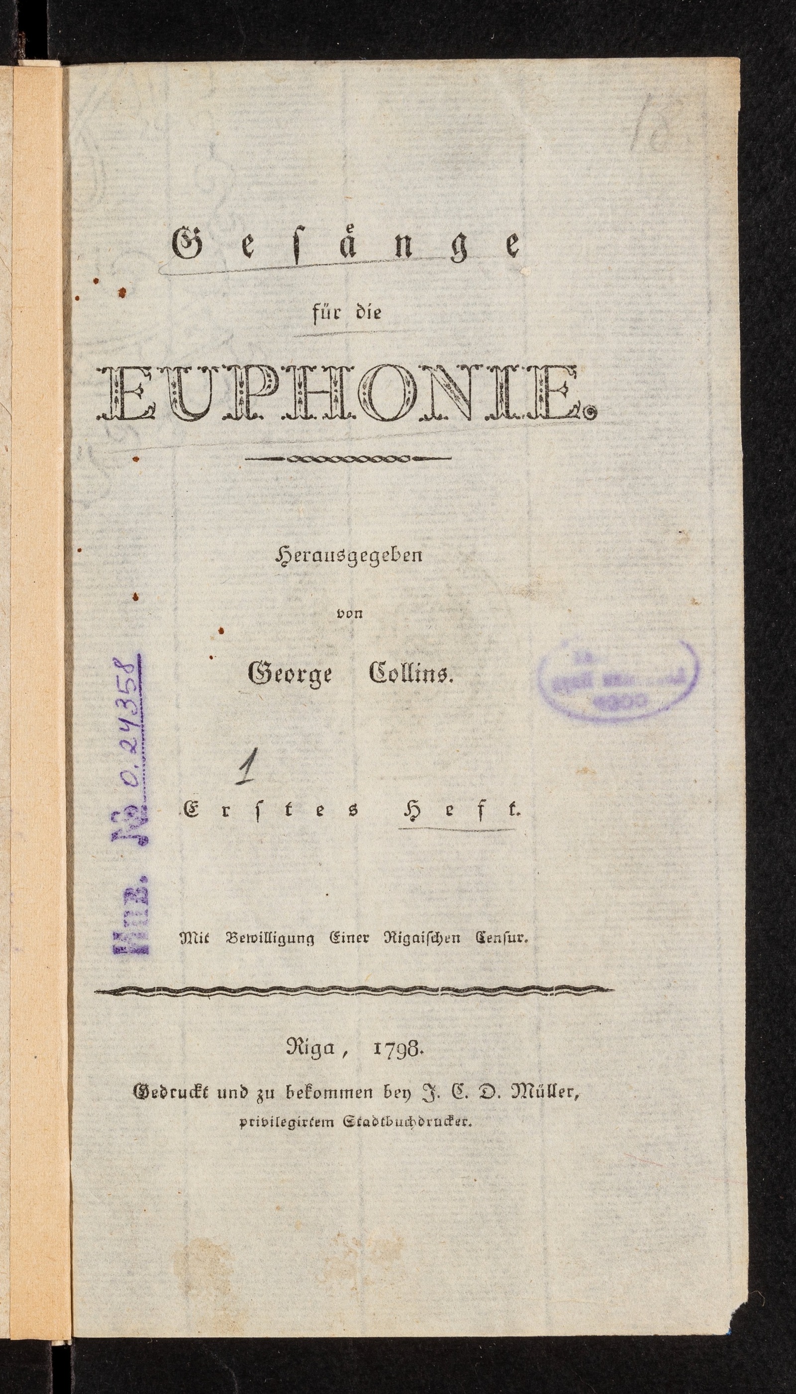 Изображение книги Gesange für die Euphonie