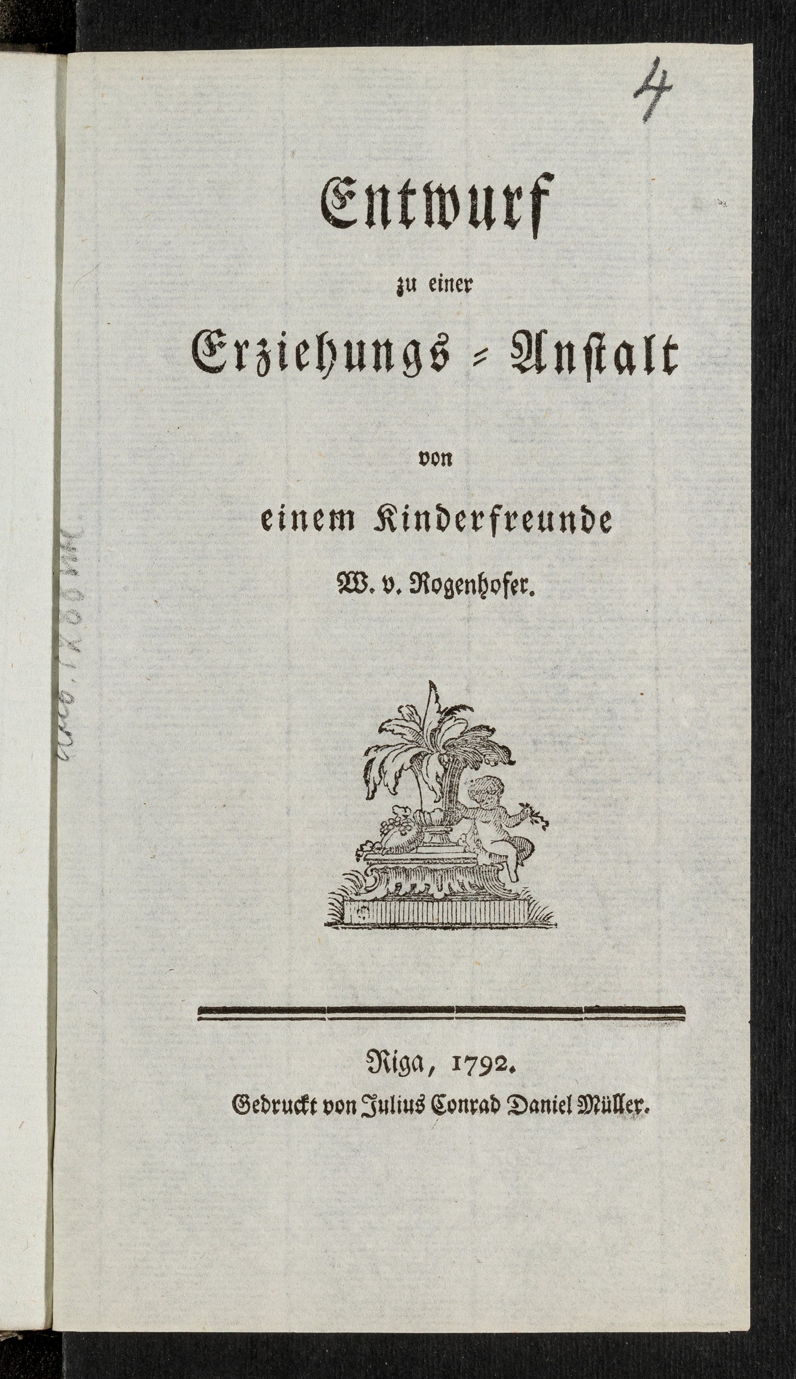 Изображение книги Entwurf zu einer Erziehungs-Anstalt