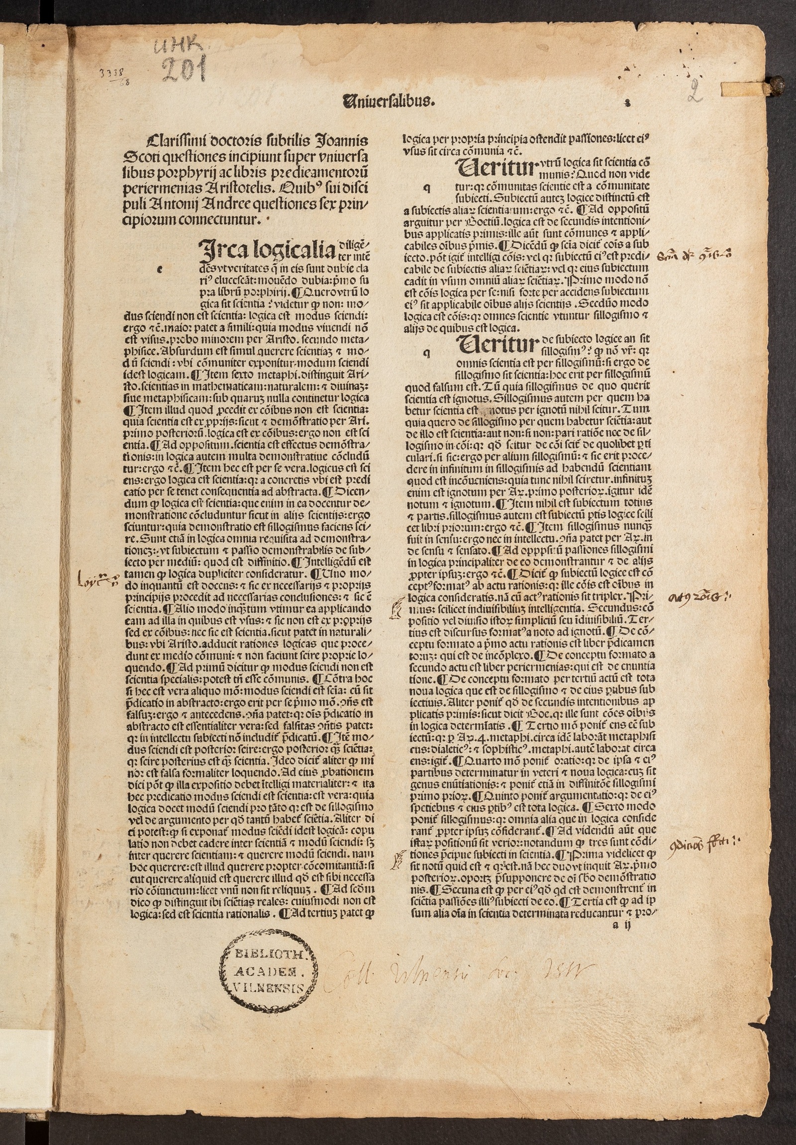 Изображение книги Quaestiones in Universalia Porphyrii etc