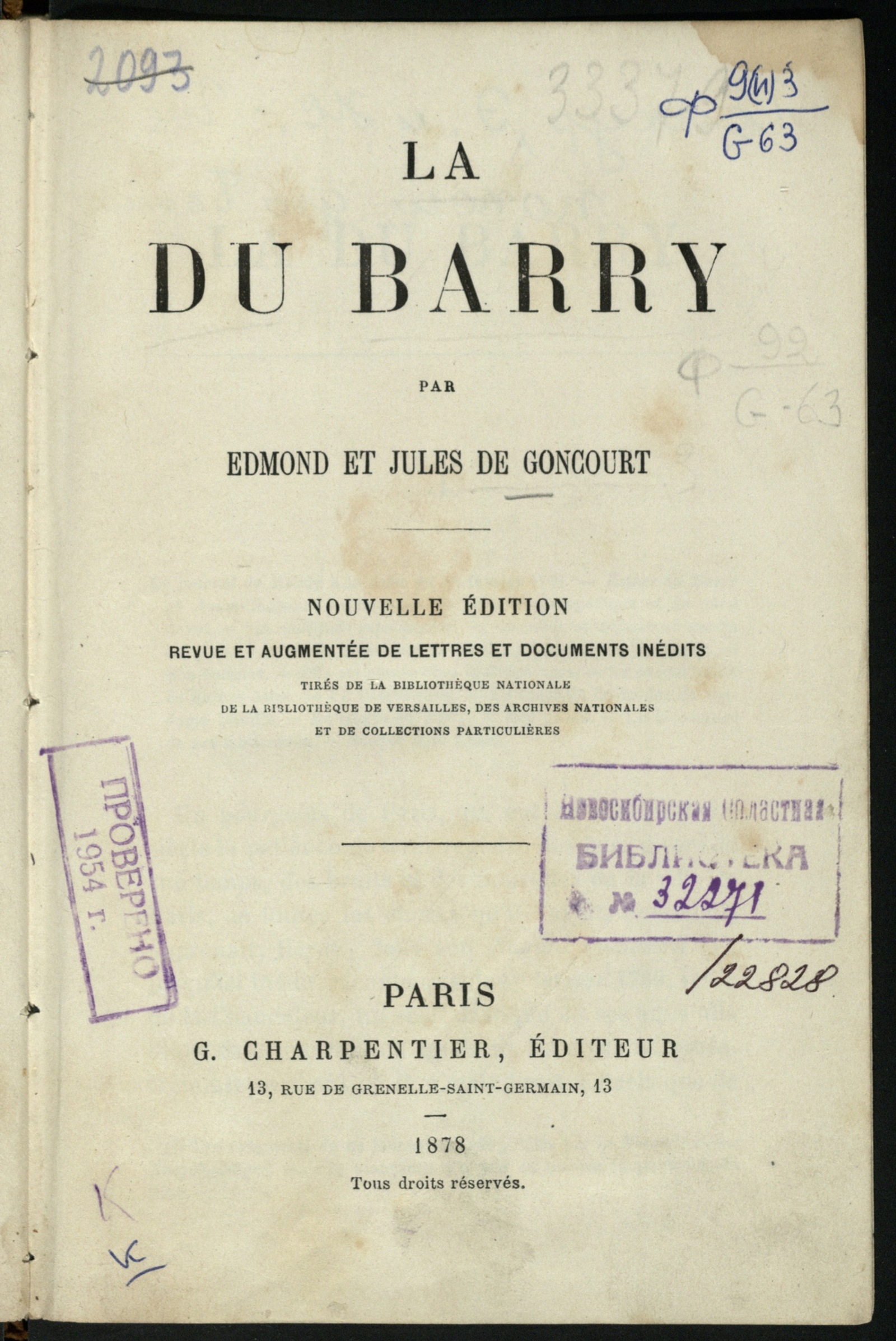Изображение книги La du Barry