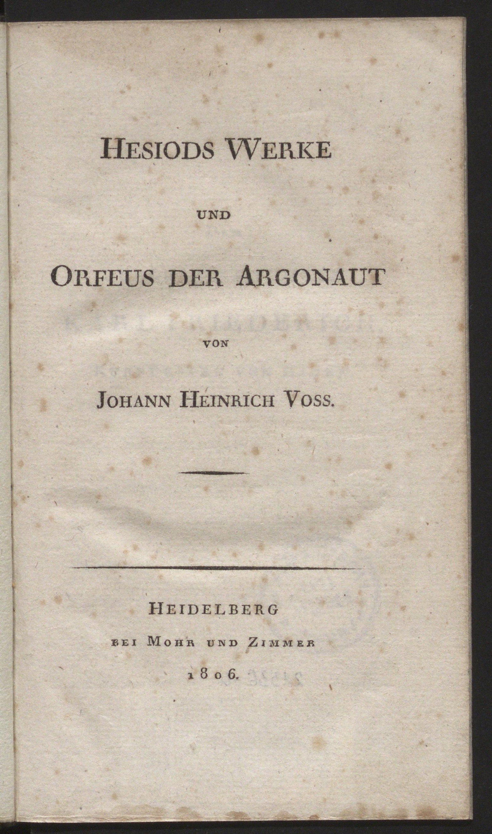 Изображение Hesiods Werke und Orfeus der Argonaut