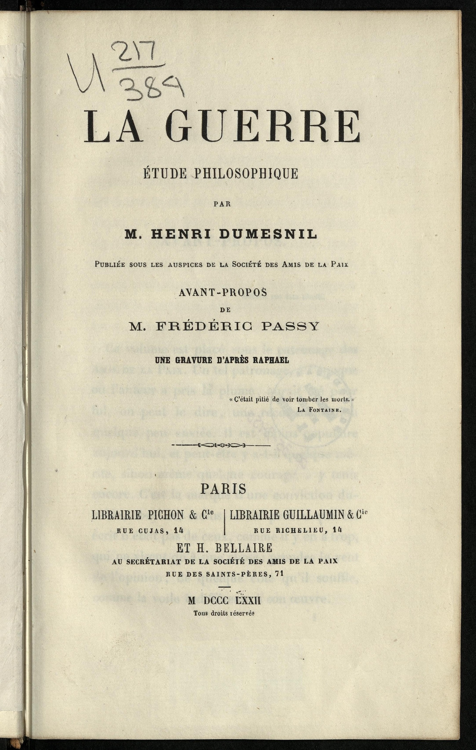 Изображение книги La guerre