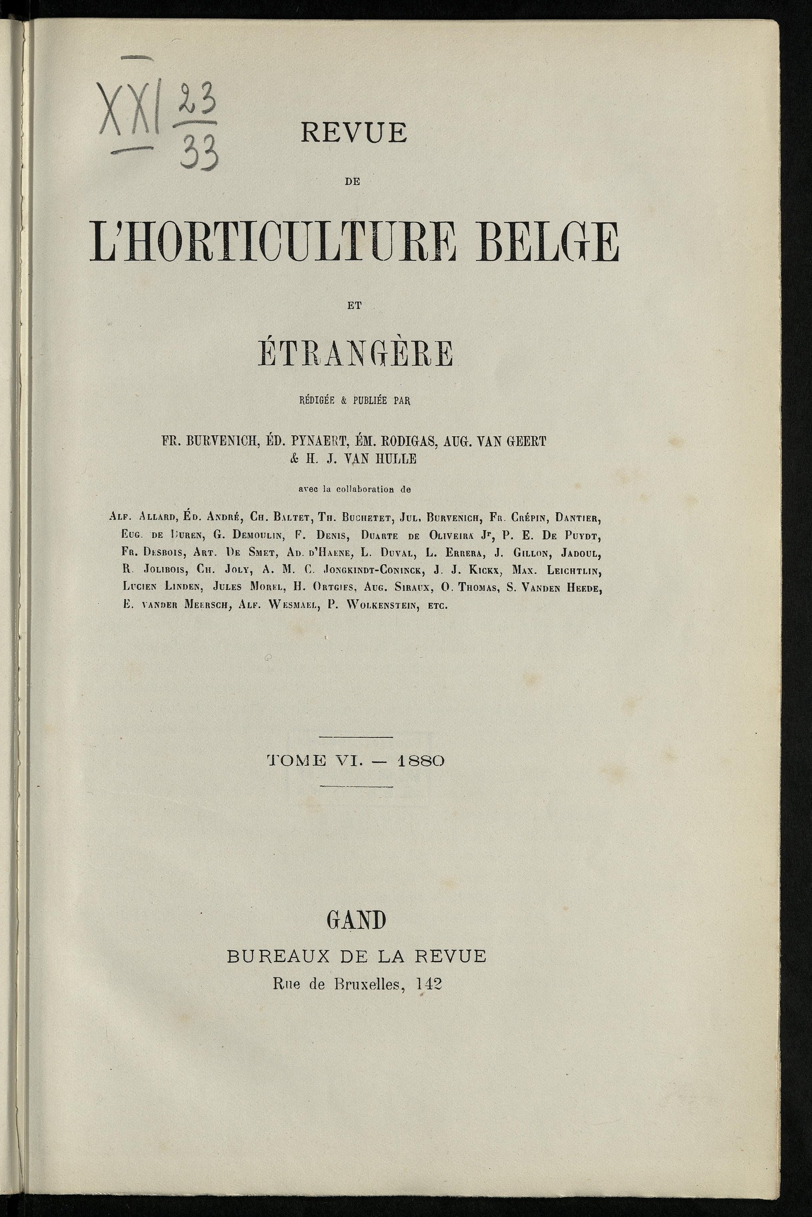 Изображение книги Revue de l'horticulture belge et étrangère. Т. 6