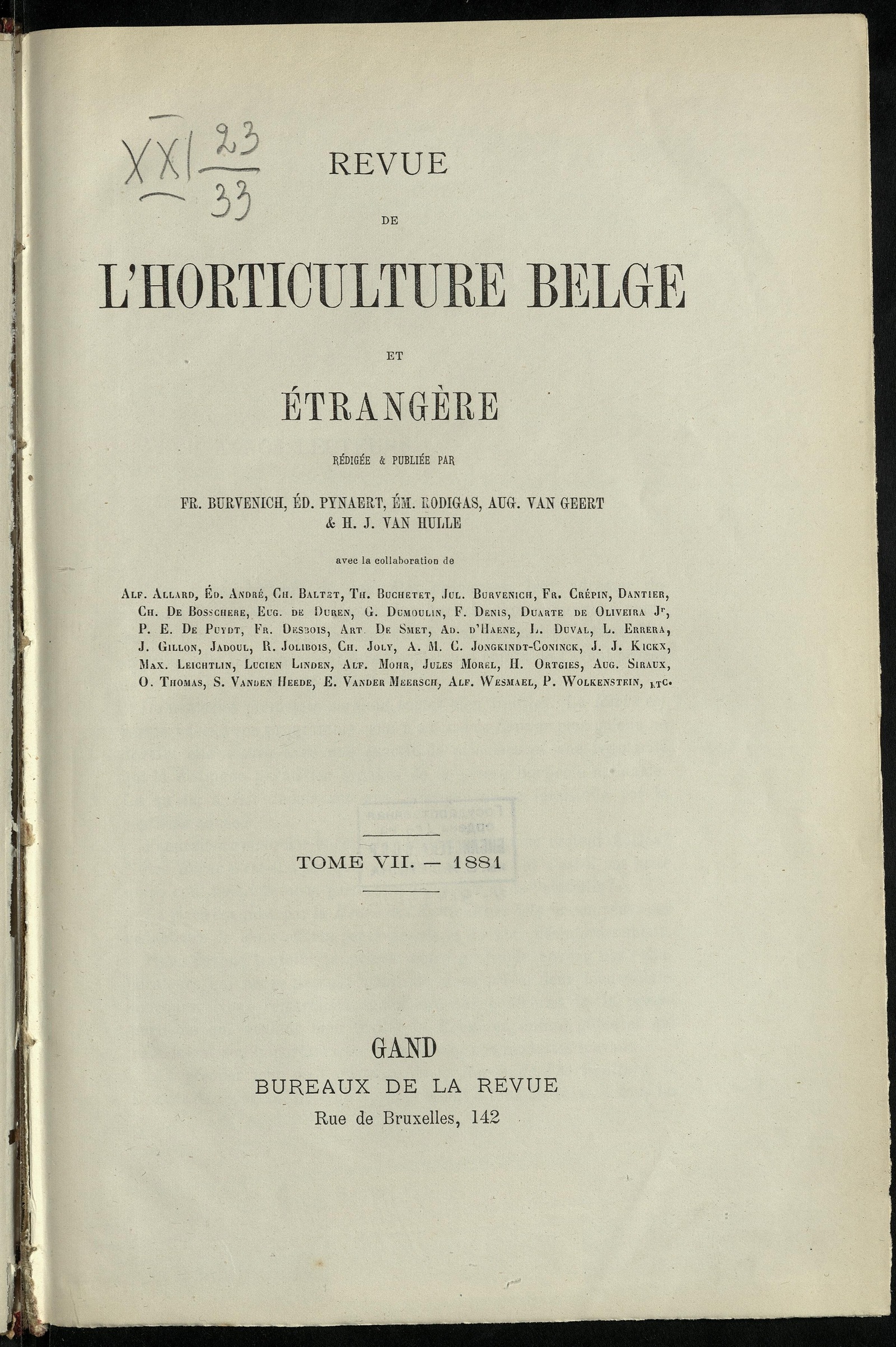 Изображение книги Revue de l'horticulture belge et étrangère. Т. 7