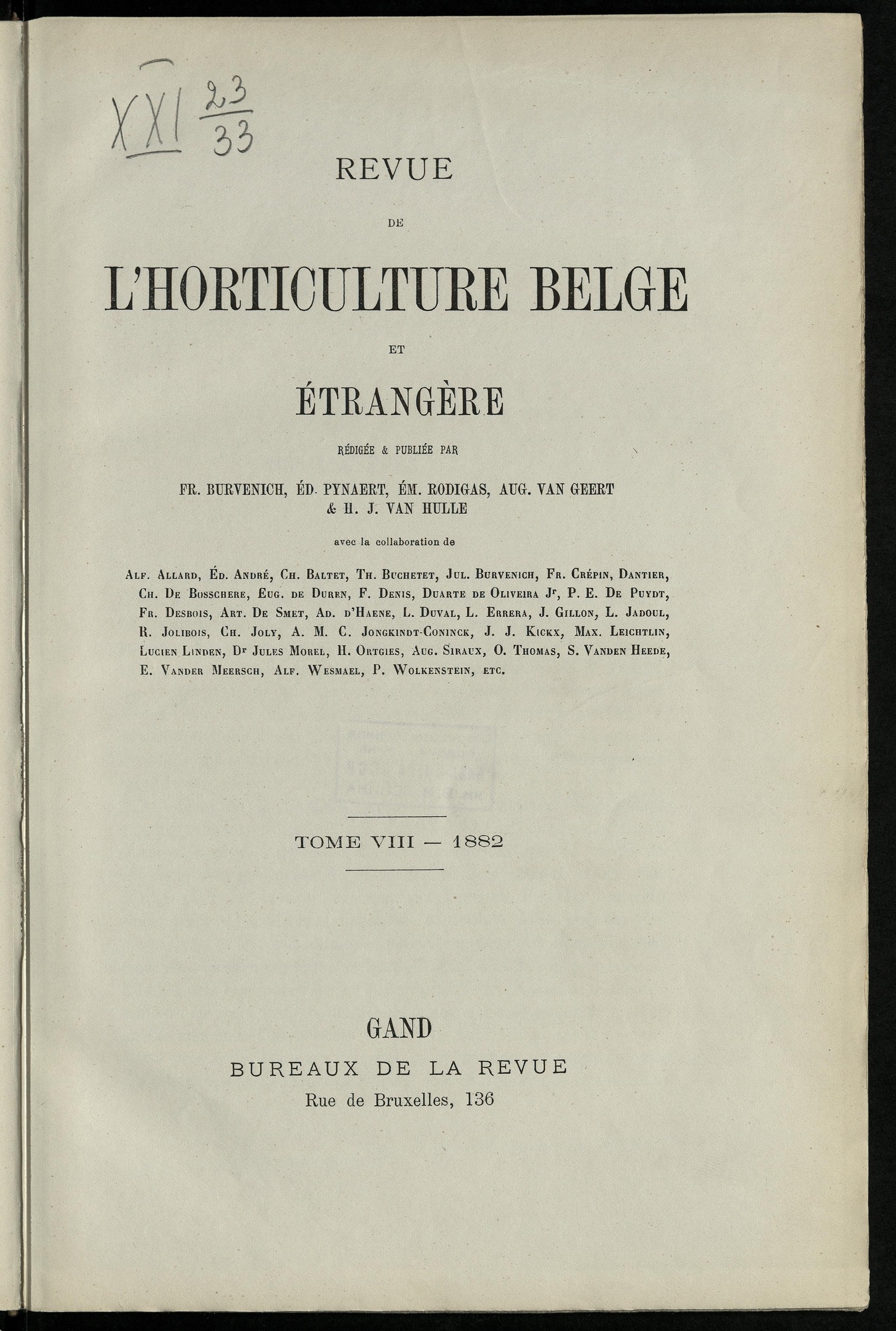 Изображение книги Revue de l'horticulture belge et étrangère. Т. 8