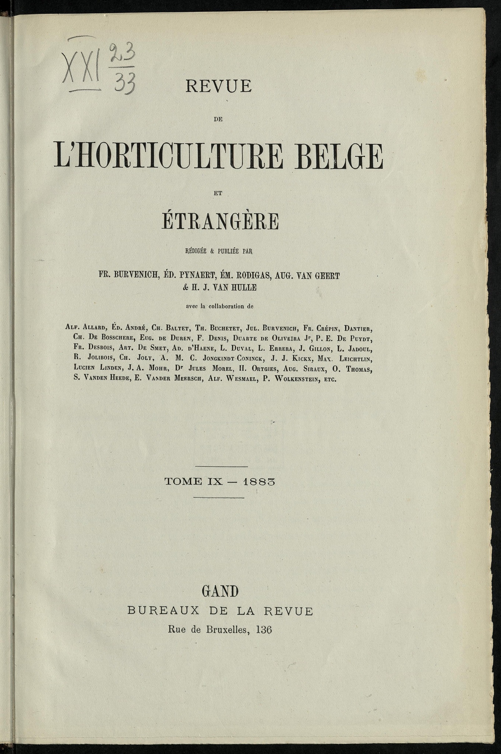 Изображение книги Revue de l'horticulture belge et étrangère. Т. 9