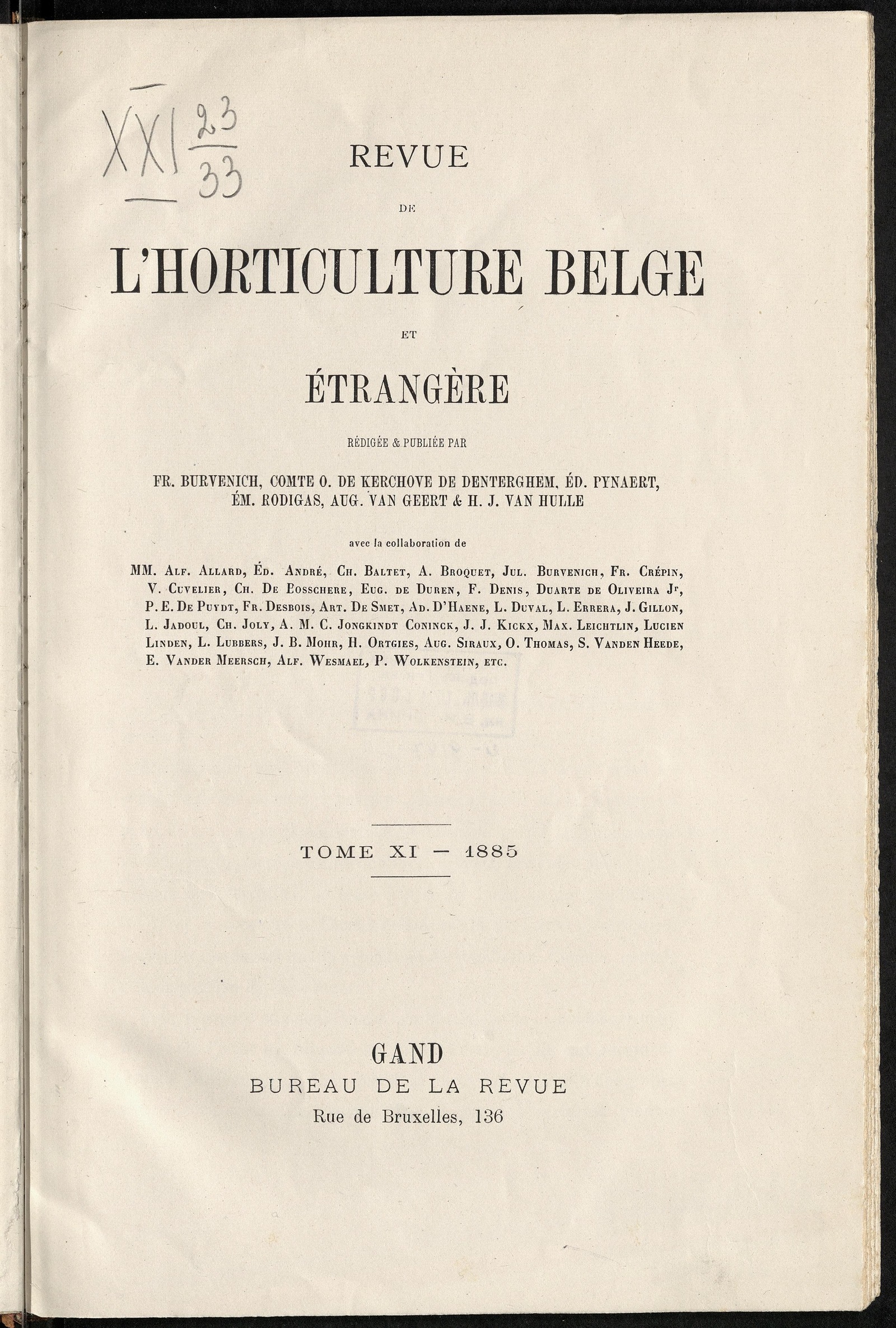 Изображение Revue de l'horticulture belge et étrangère. Т. 11