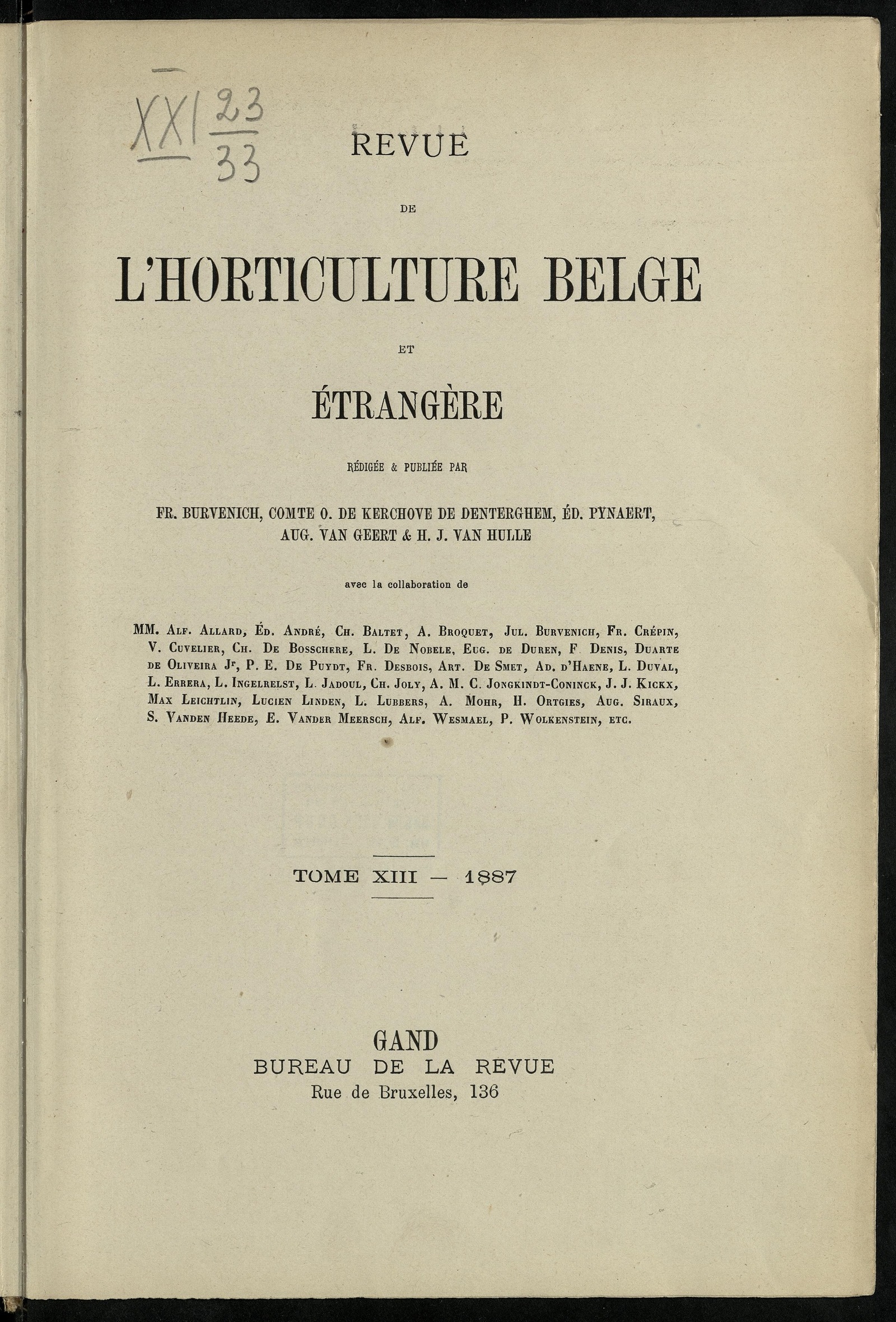 Изображение Revue de l'horticulture belge et étrangère. Т. 13