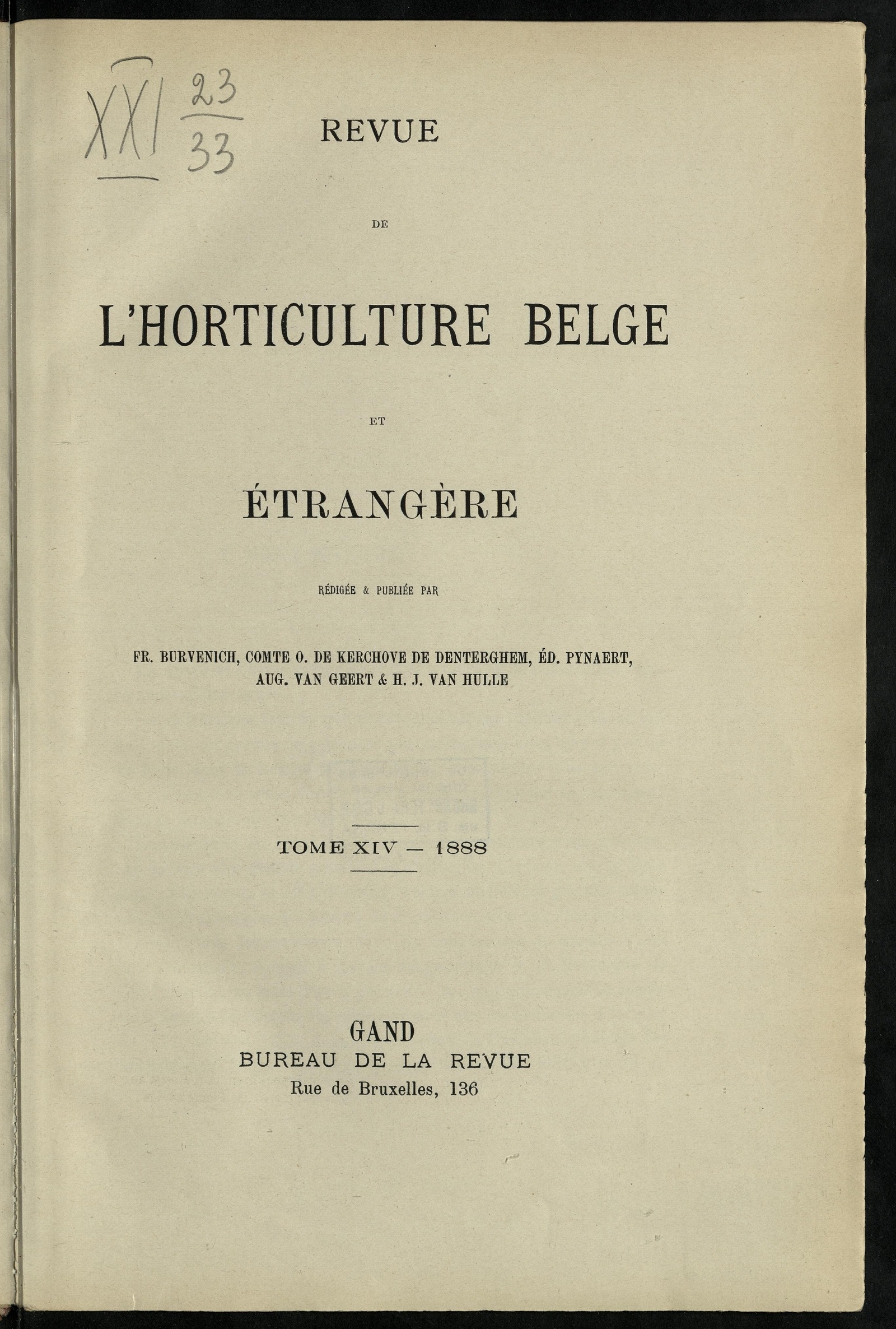 Изображение Revue de l'horticulture belge et étrangère. Т. 14