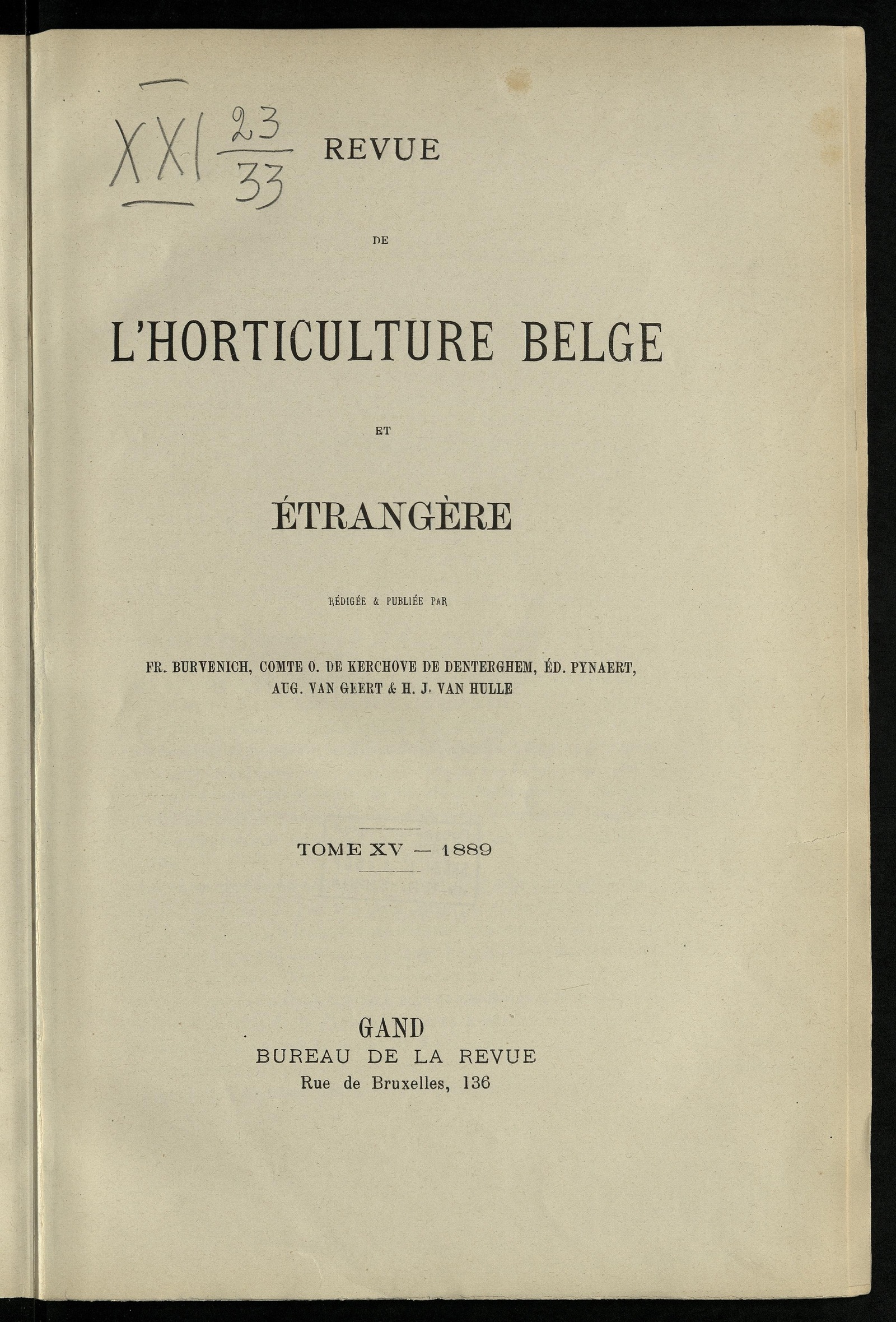 Изображение Revue de l'horticulture belge et étrangère. Т. 15