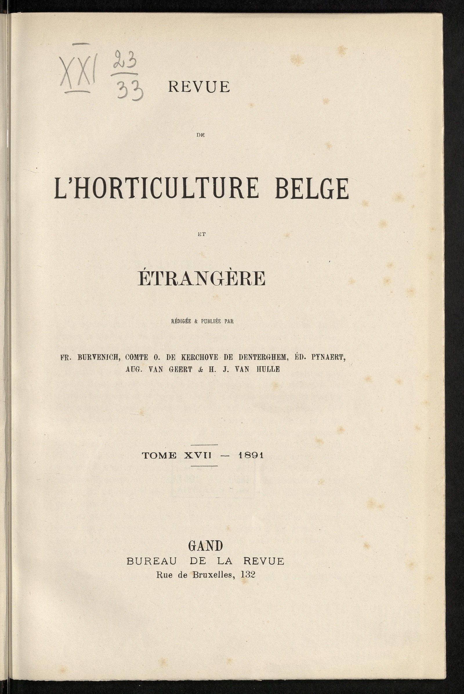 Изображение Revue de l'horticulture belge et étrangère. Т. 17