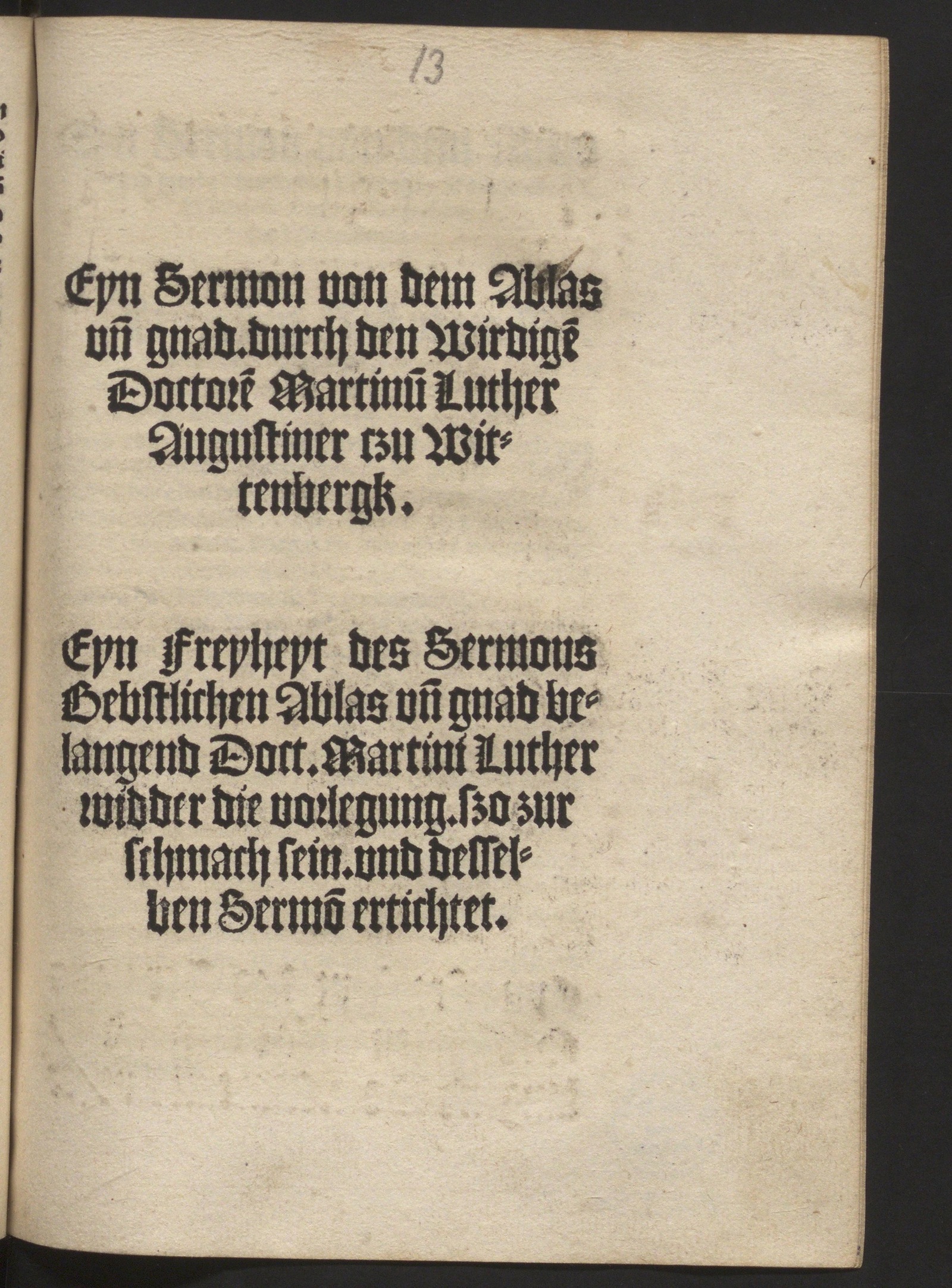 Изображение книги Eyn Sermon von dem Ablas und gnad