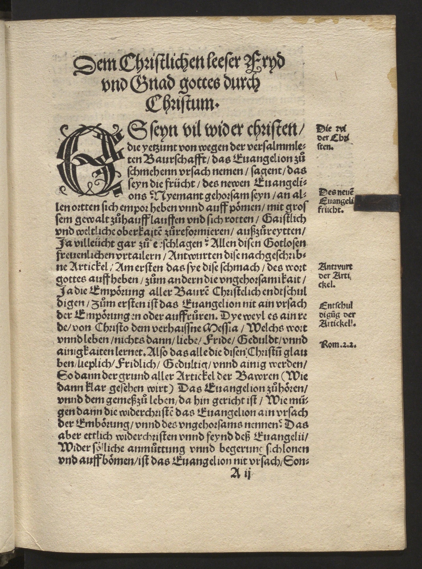 Изображение Dye Grundtlichen Und rechten haupt Artickl aller Baurschafft und Hyndersessen der Gaistlichen und Weltlichen oberkayten, von wölchen sy sich beschwert vermainen