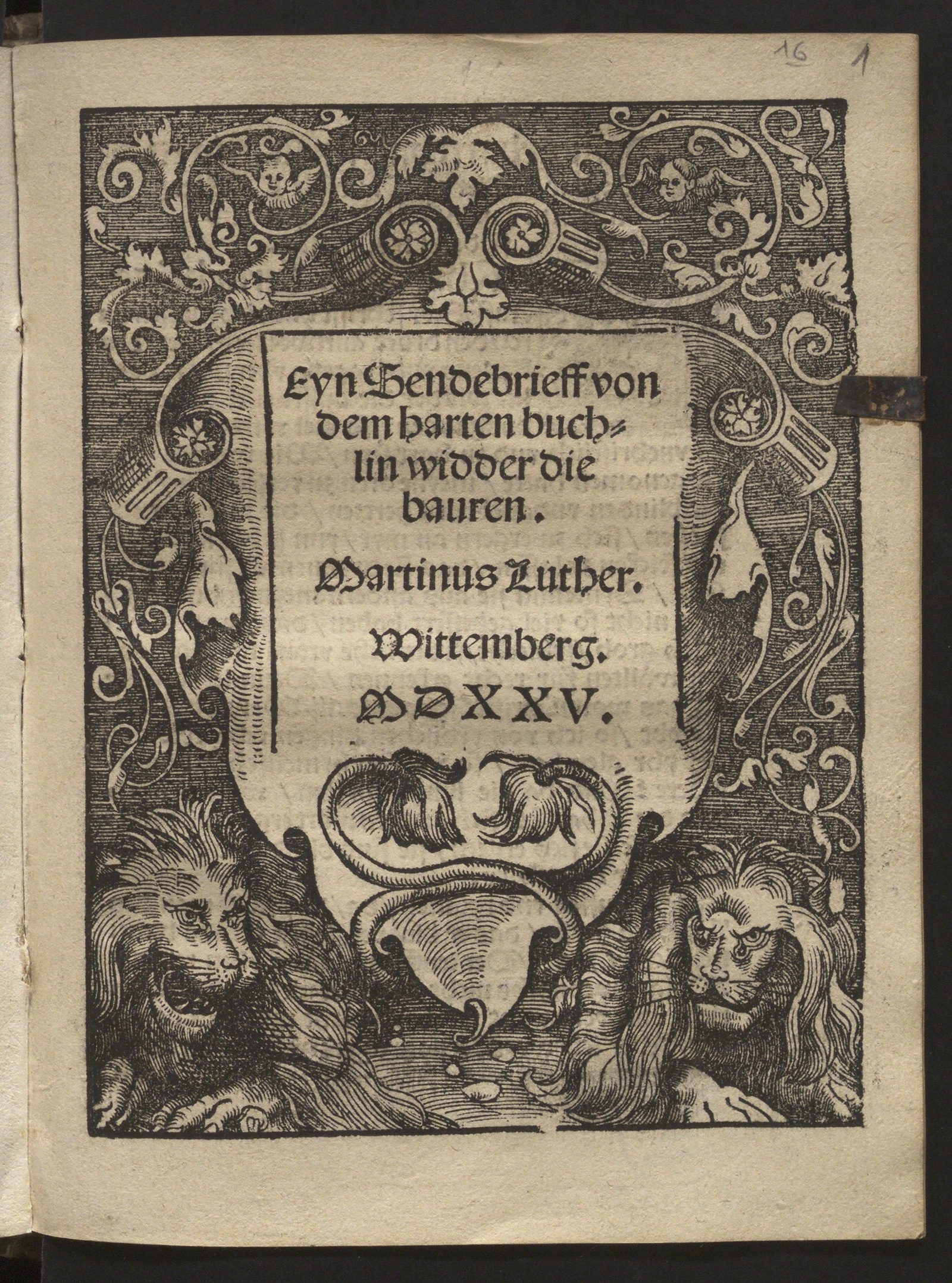 Изображение книги Eyn Sendebrieff von dem harten buchlin widder die bauren