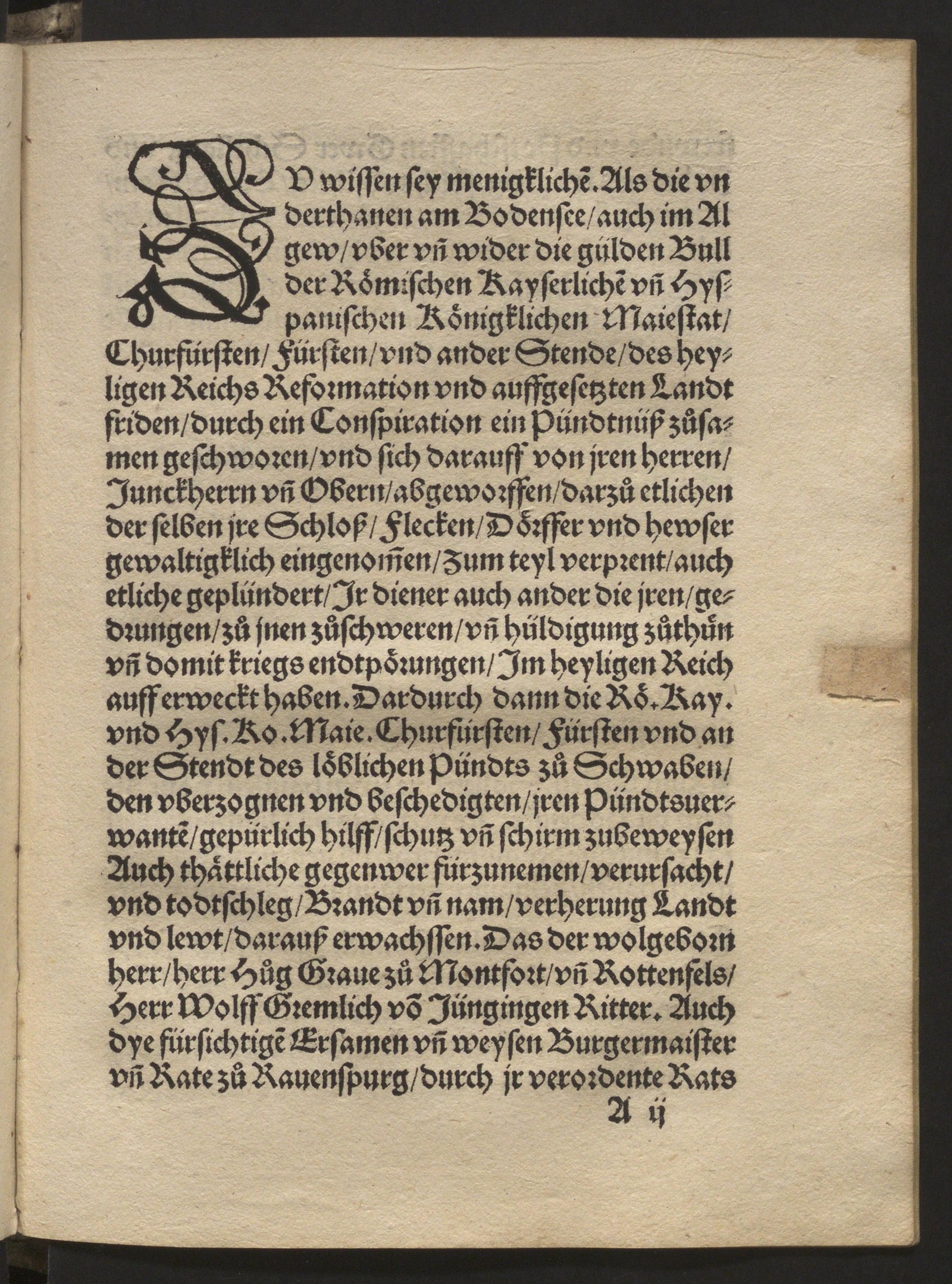 Изображение книги Vertrag zwischen dem löblichen Bundt zu Schwaben, unnd den zwayen hauffen und versamlung der Pawern am Bodensee unnd Algew